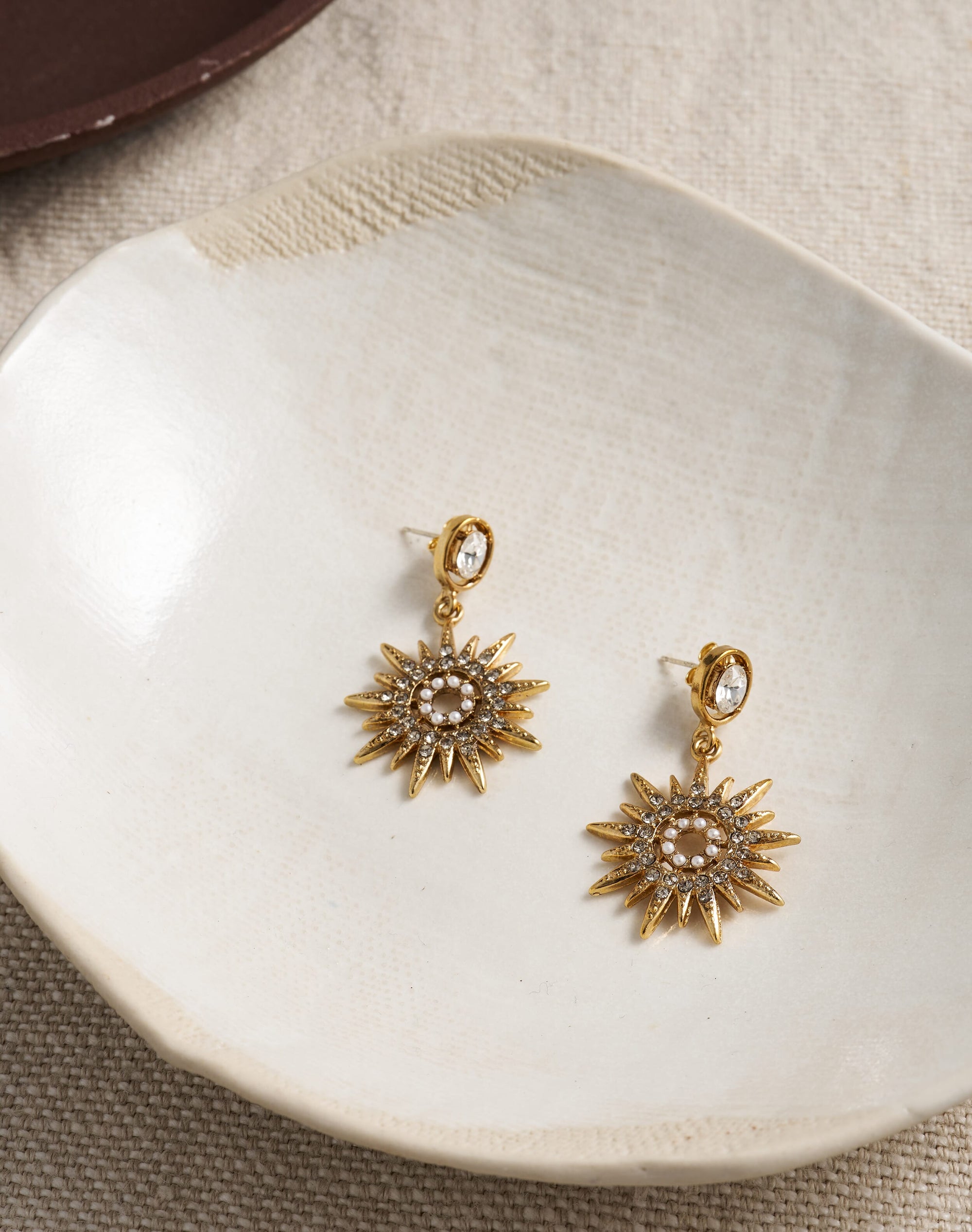 Diamante Star Drop Earrings