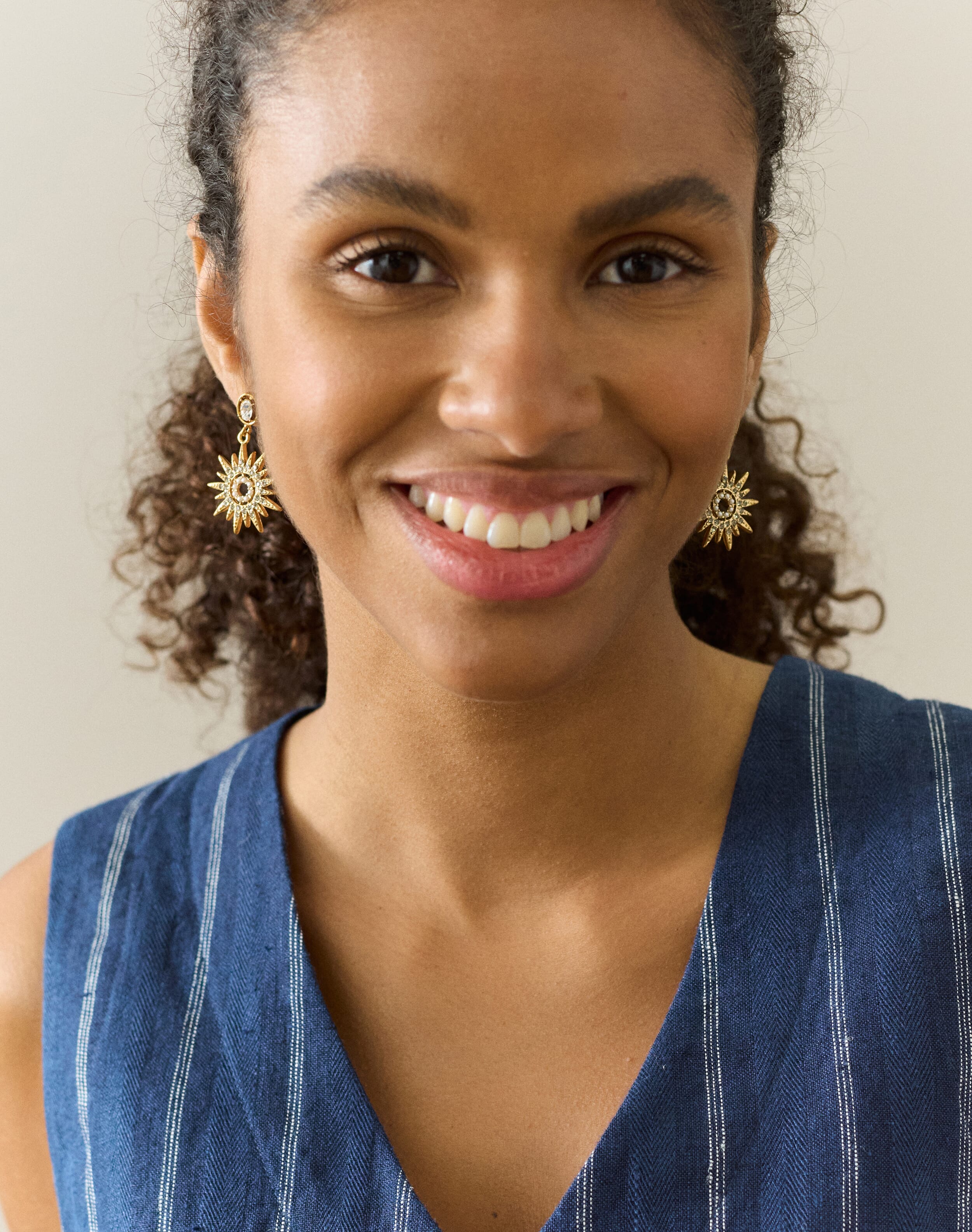 Diamante Star Drop Earrings