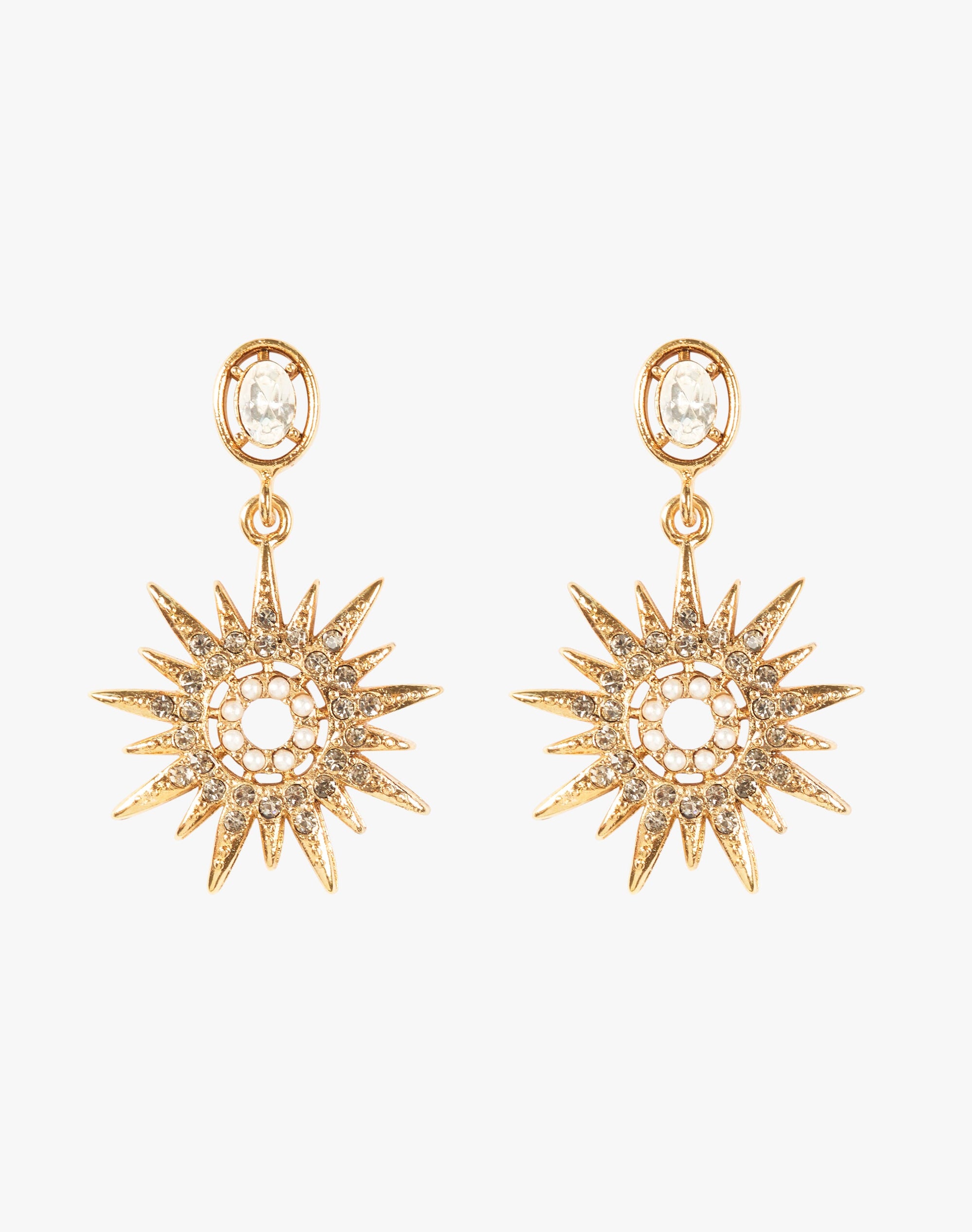 Diamante Star Drop Earrings