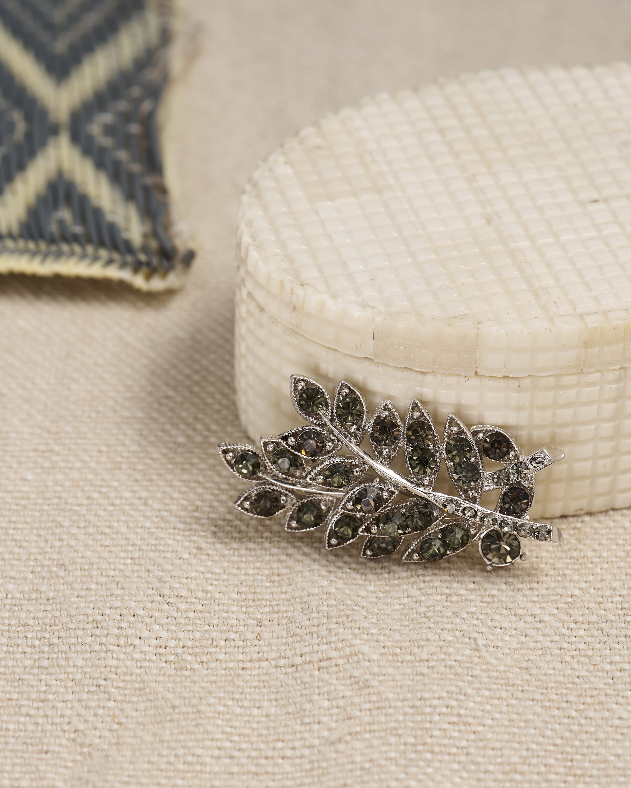 Crystal Leaf Brooch