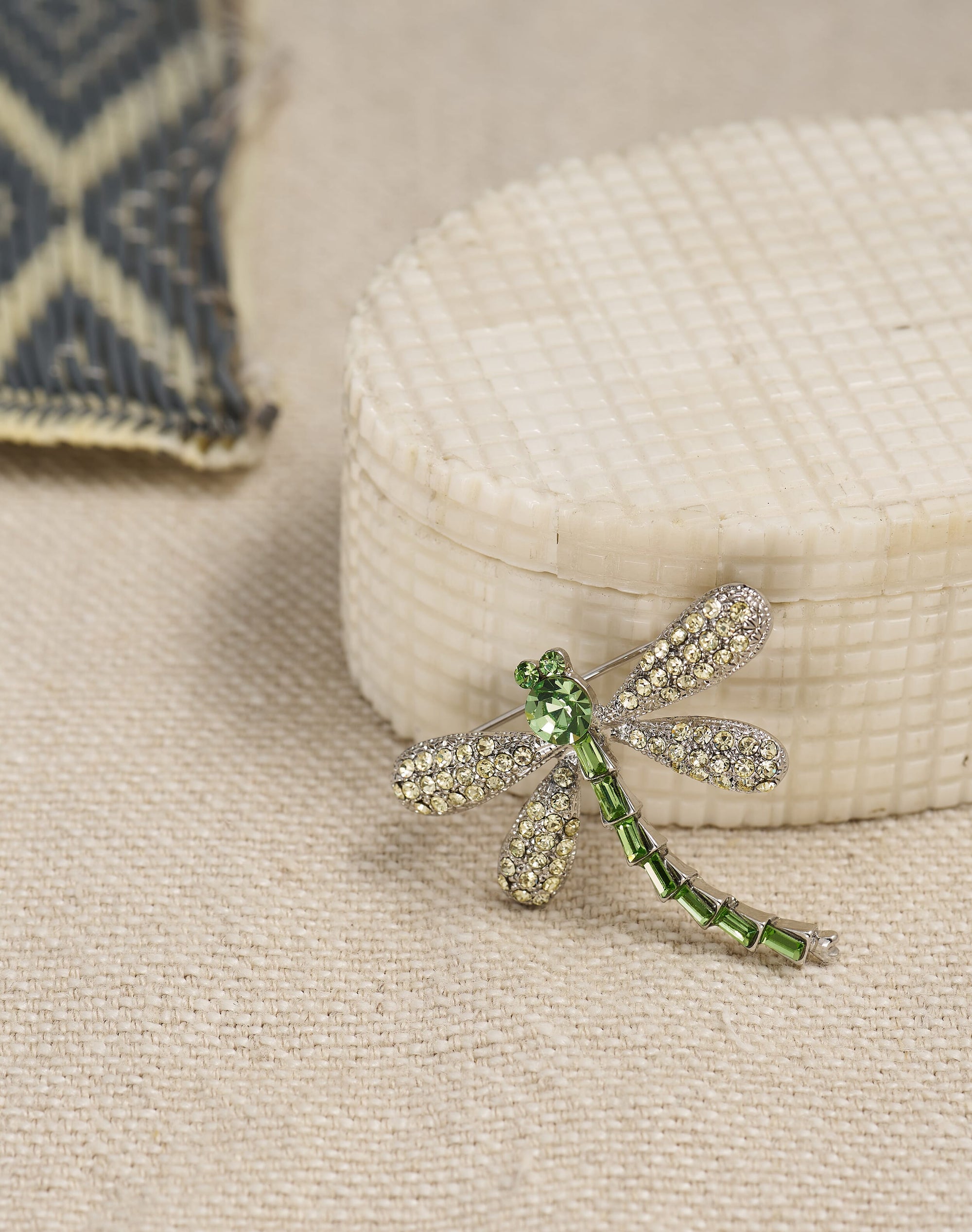Crystal Dragonfly Brooch