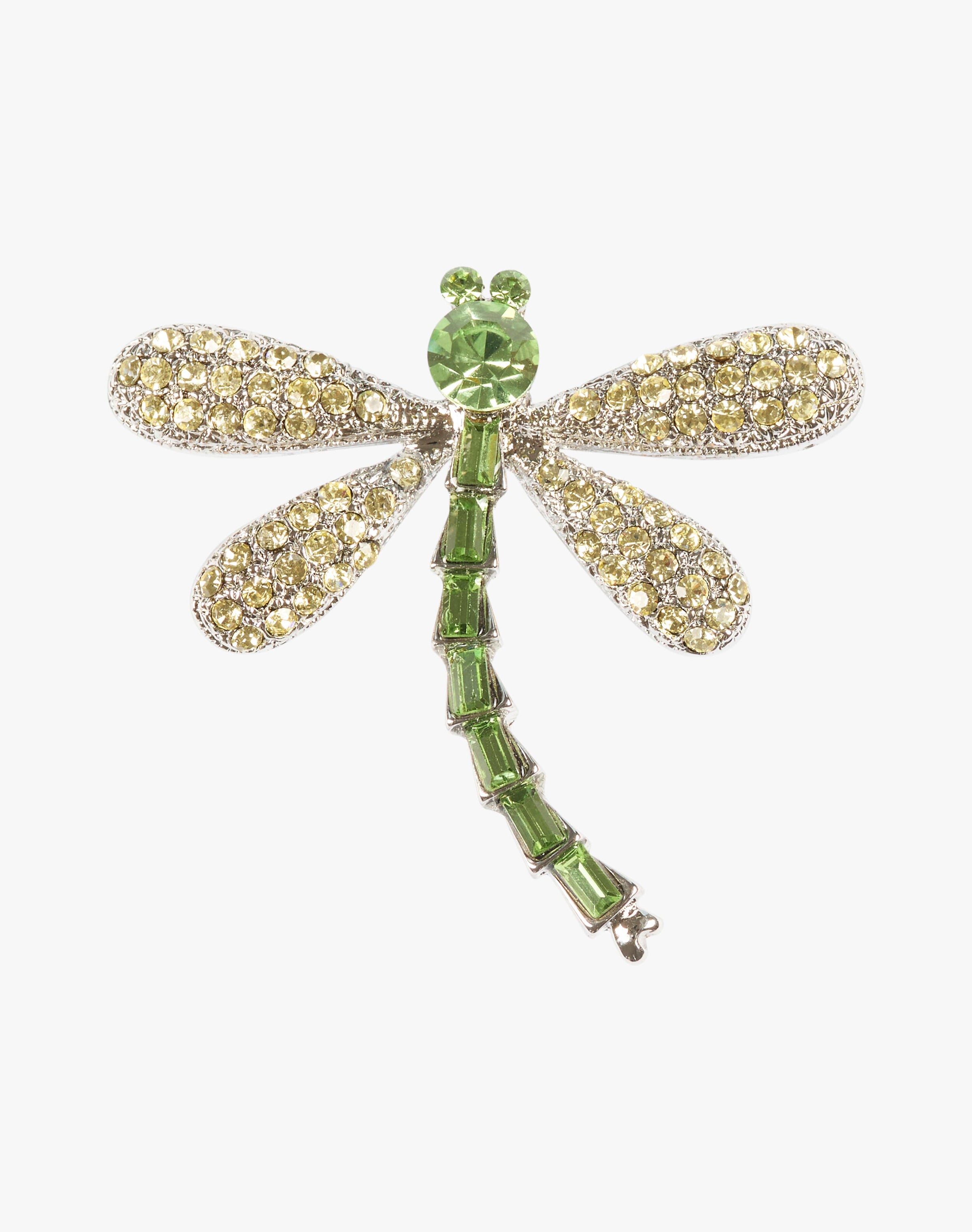 Crystal Dragonfly Brooch