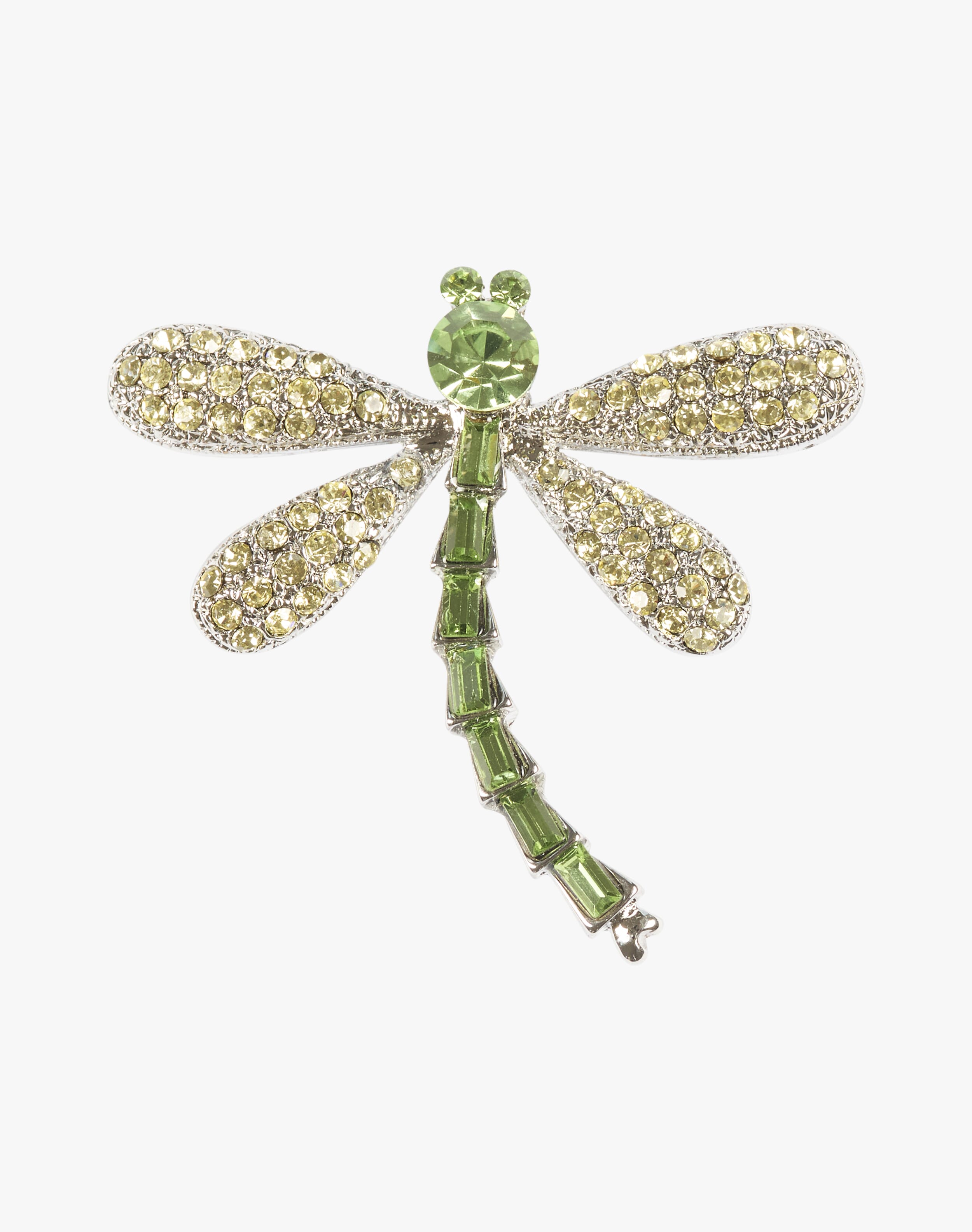 Crystal Dragonfly Brooch