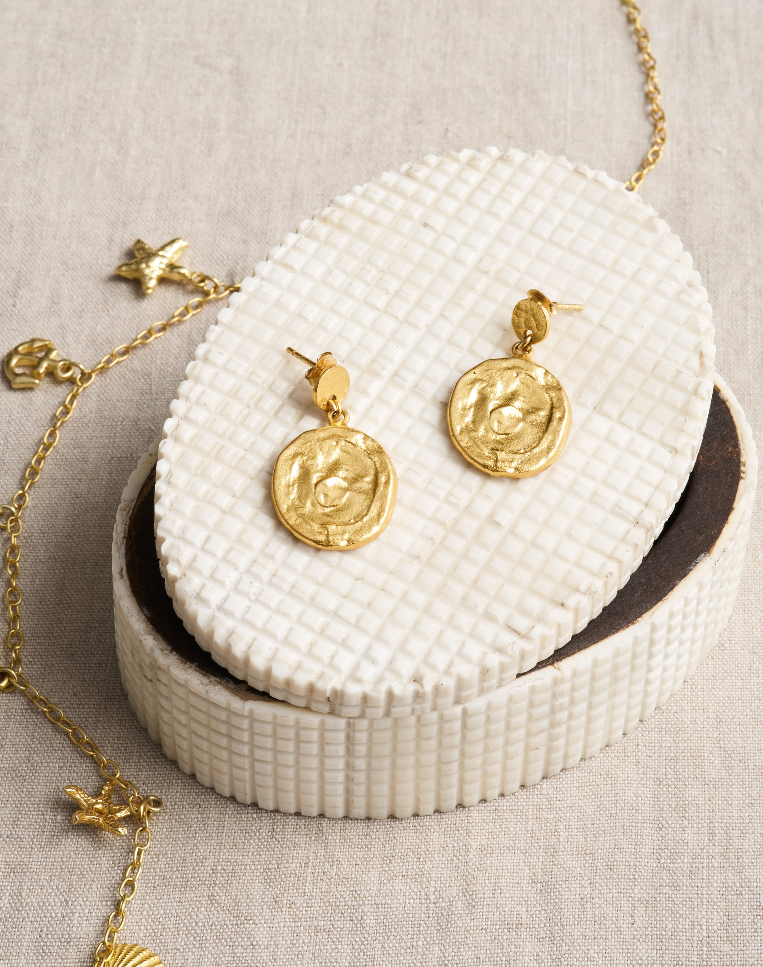 Hammered Pendant Earrings