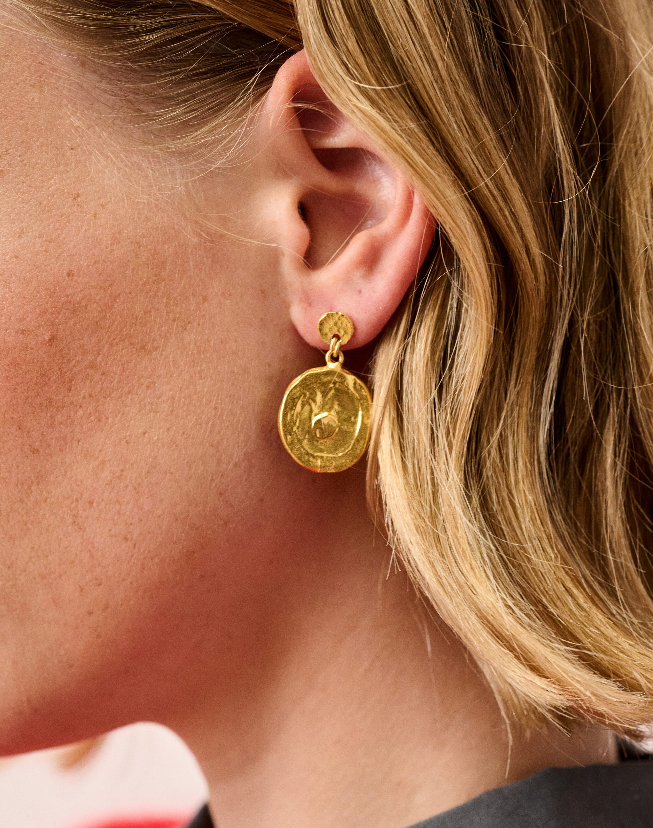 Hammered Pendant Earrings