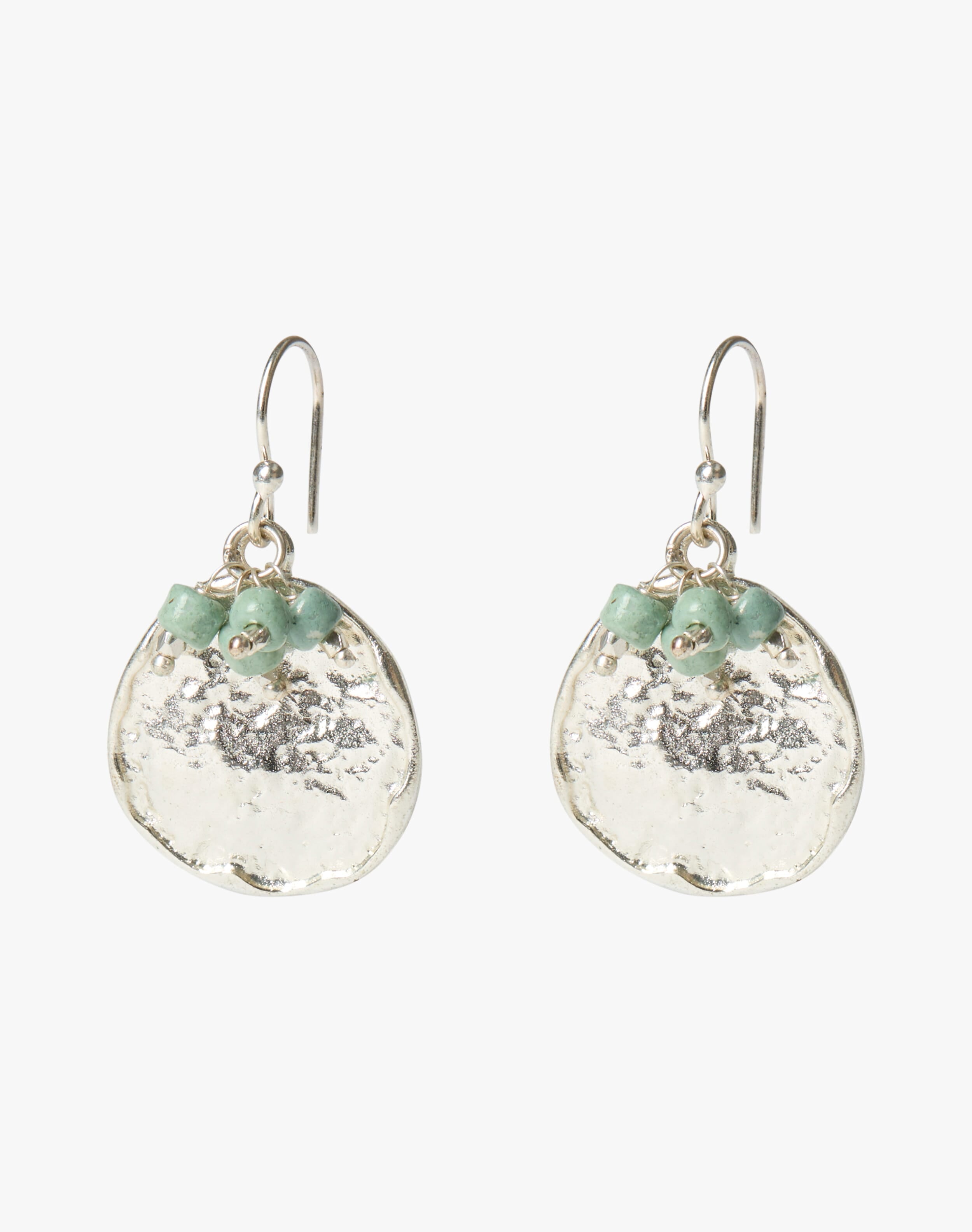 Silver Hammered Disc Earrings