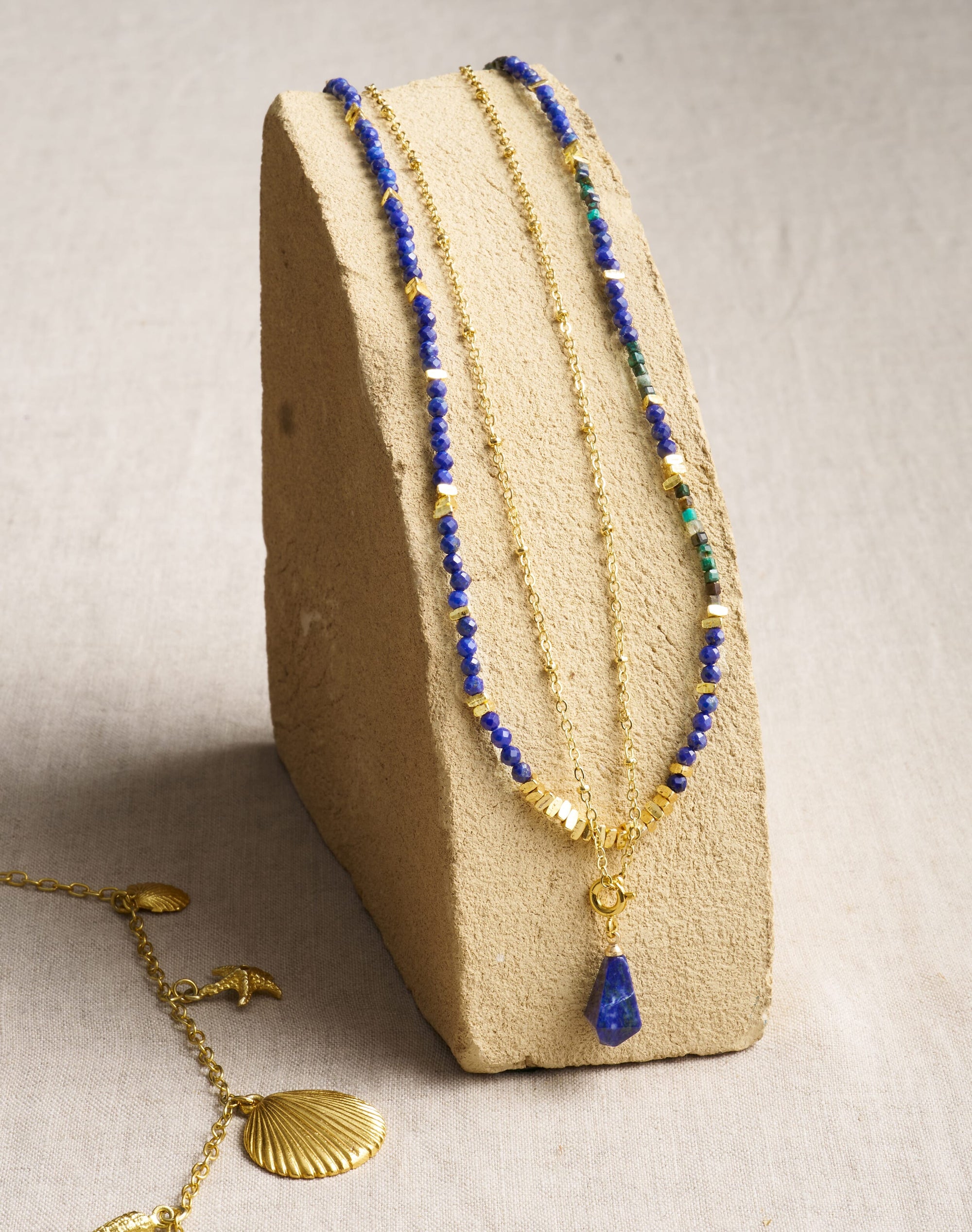 Double Strand Beads & Pendant Necklace