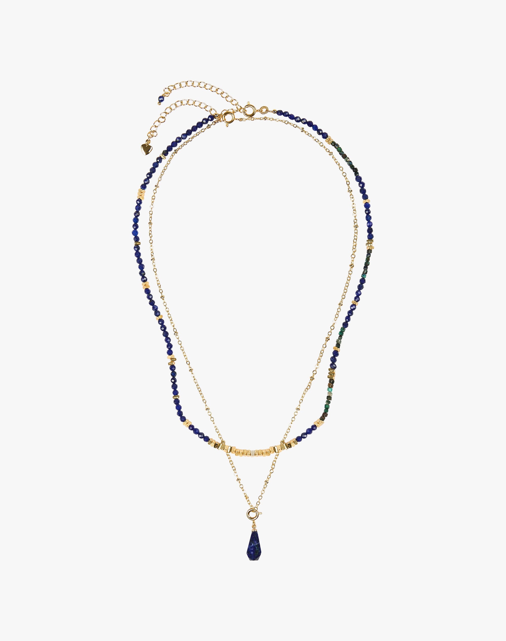 Double Strand Beads & Pendant Necklace