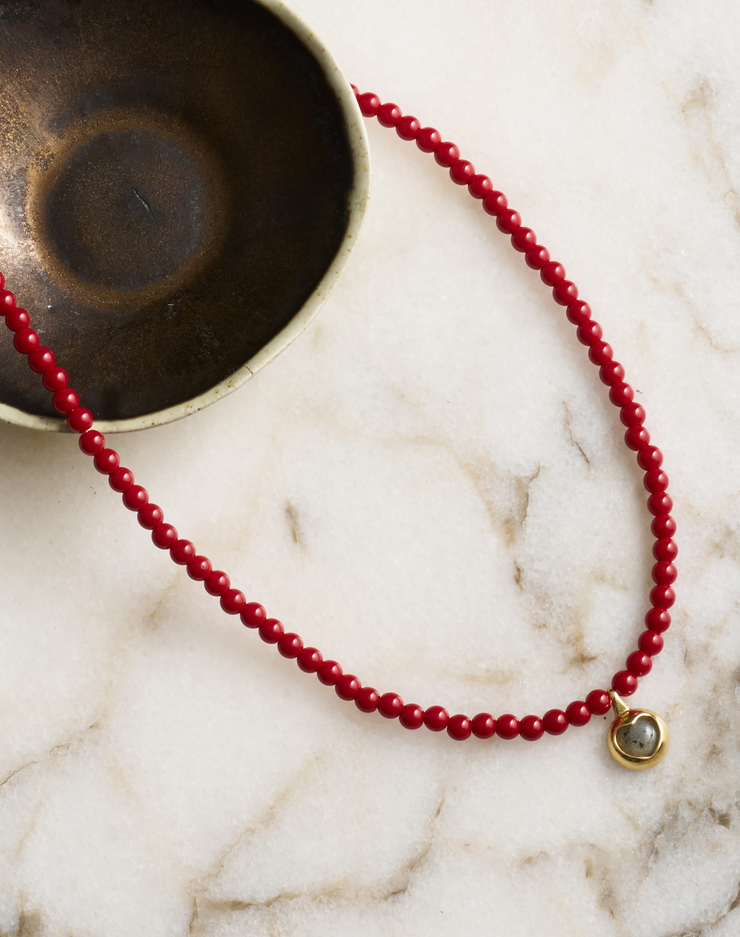 Beaded Heart Pendant Necklace