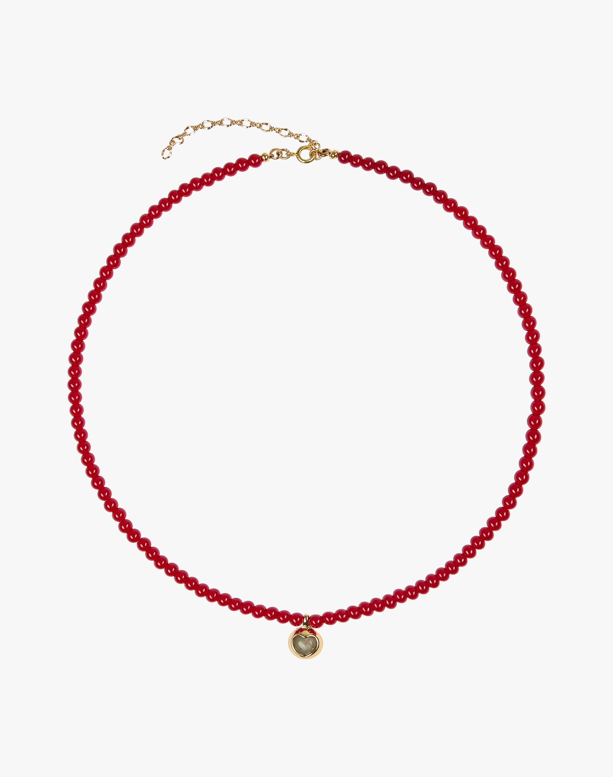 Beaded Heart Pendant Necklace