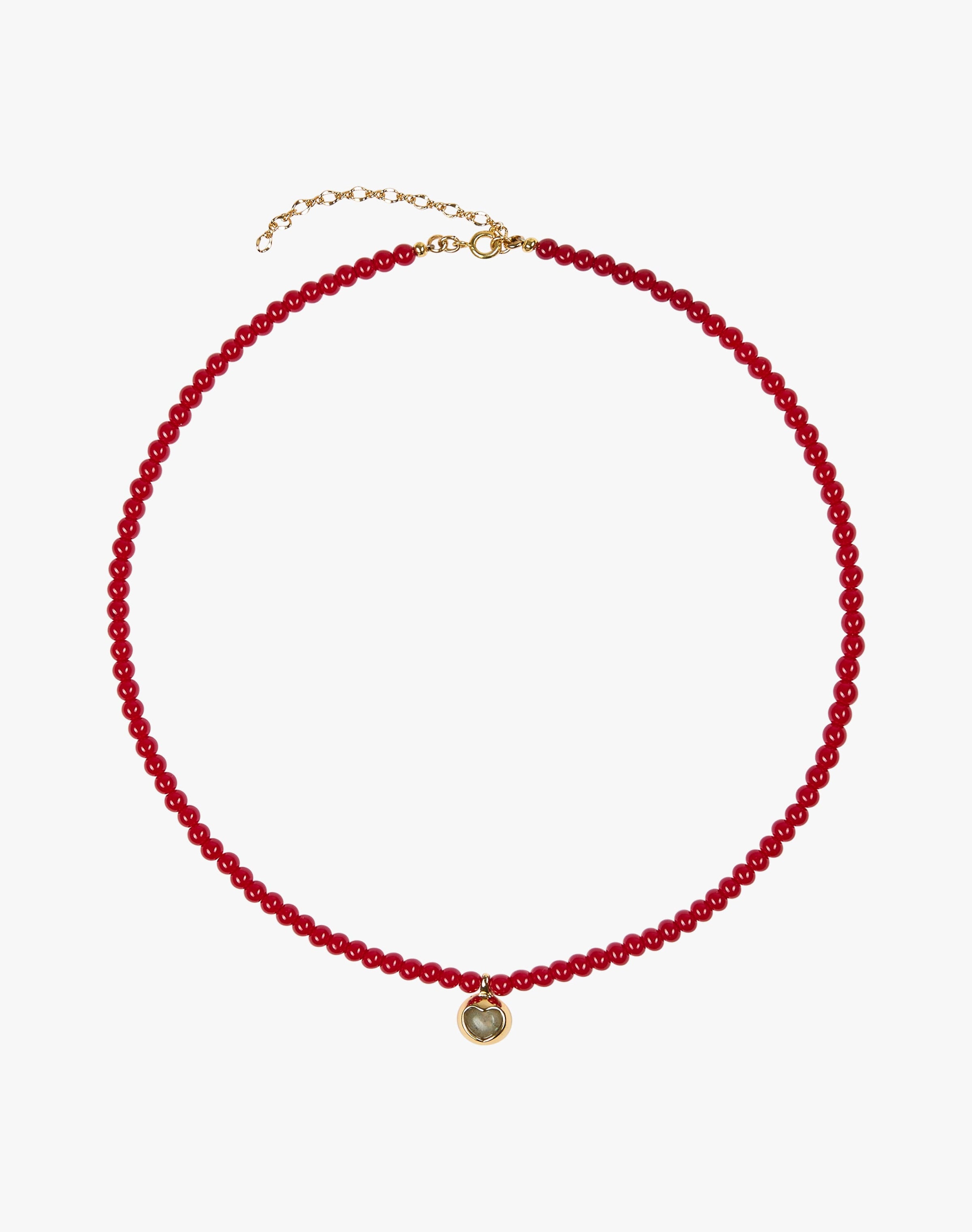 Beaded Heart Pendant Necklace