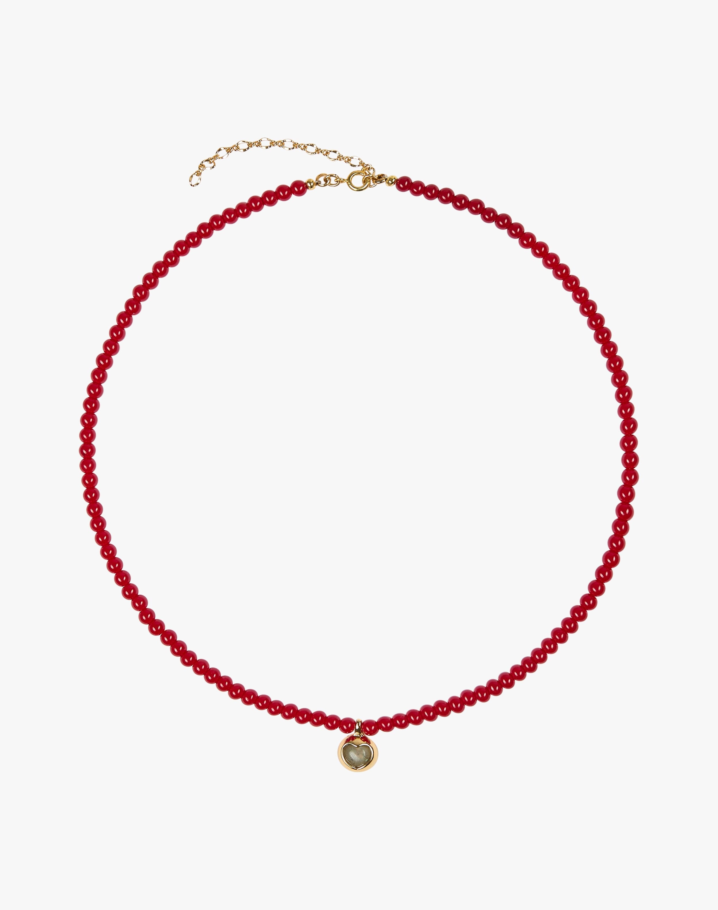 Beaded Heart Pendant Necklace