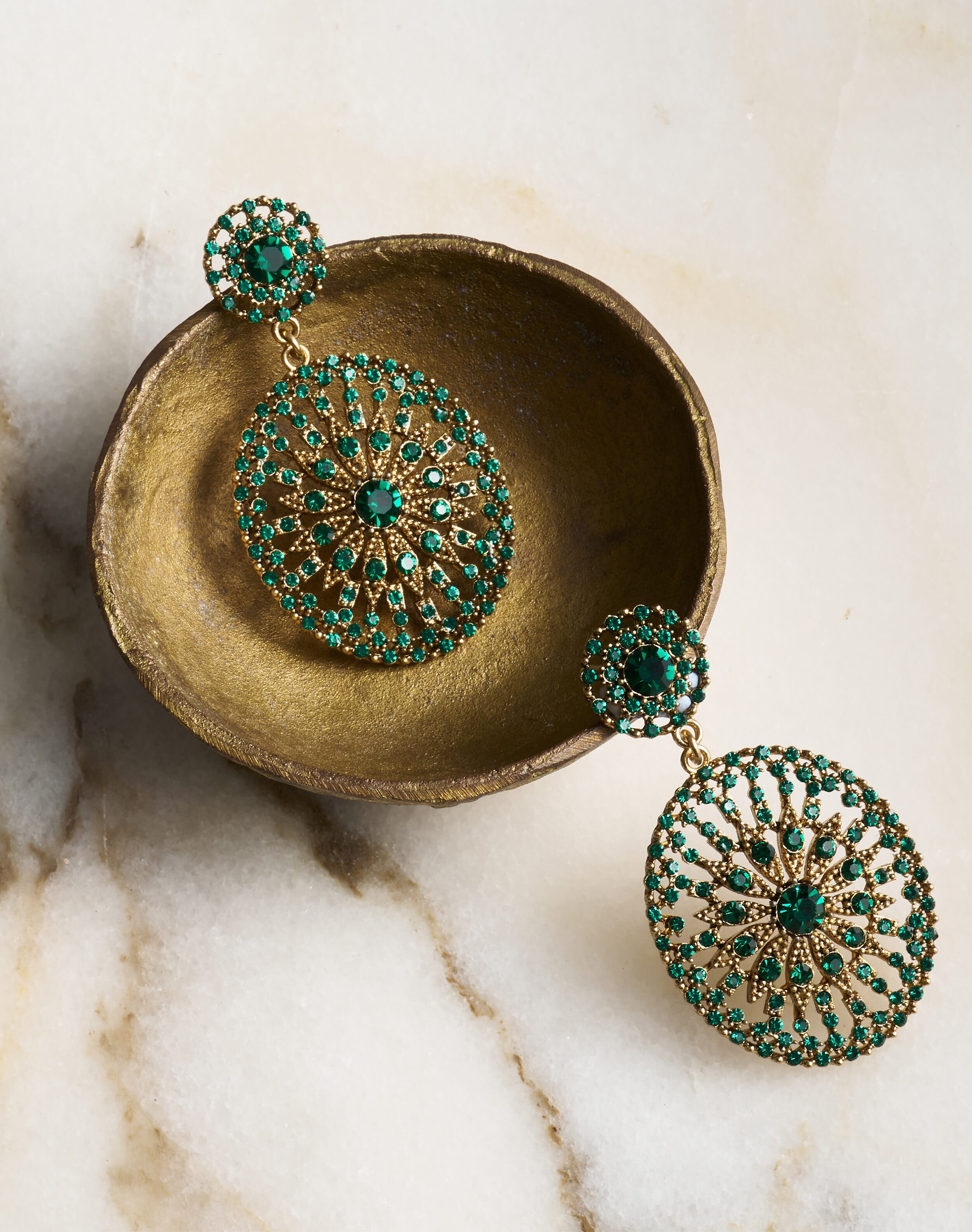 Antique Circle Drop Earrings