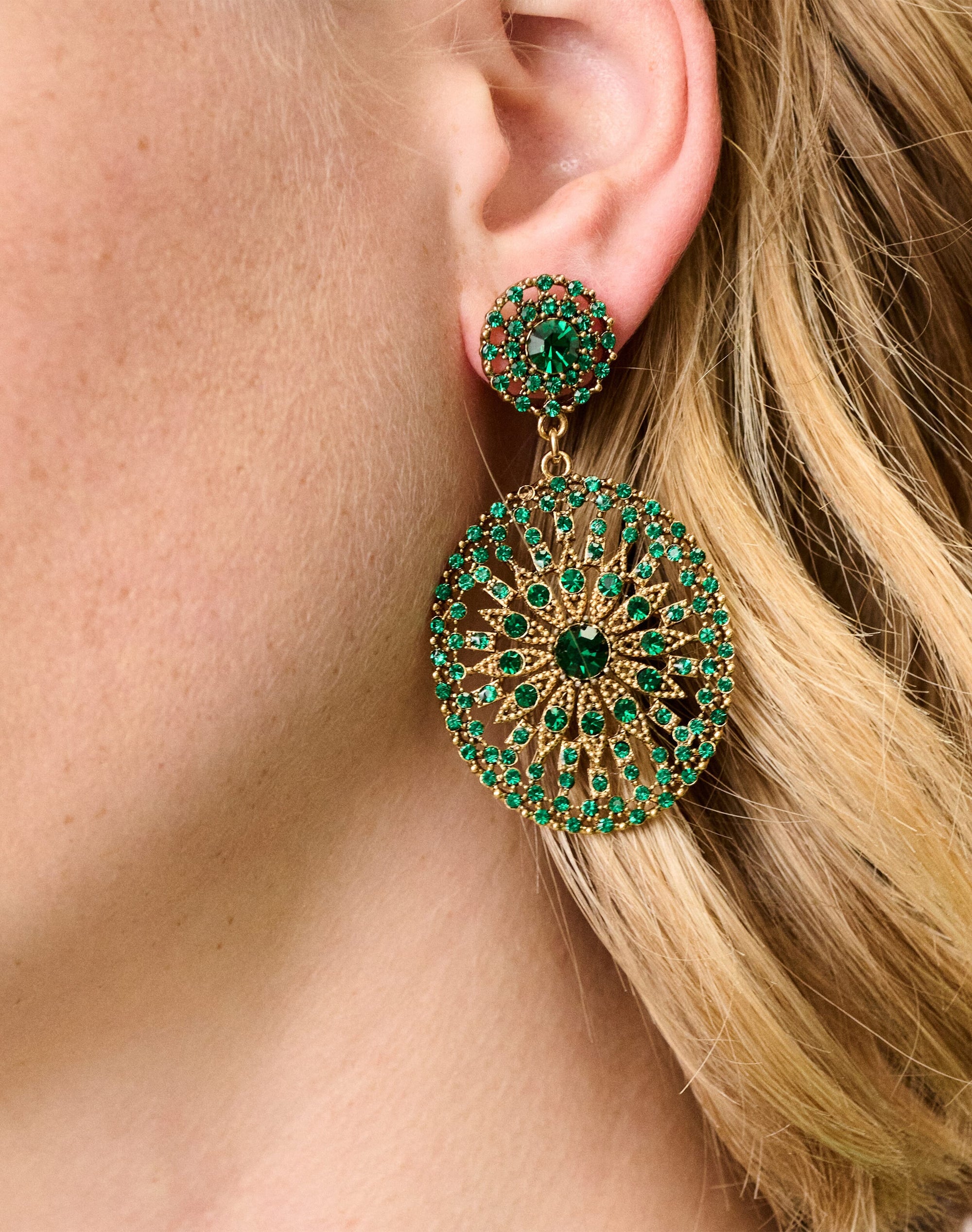 Antique Circle Drop Earrings