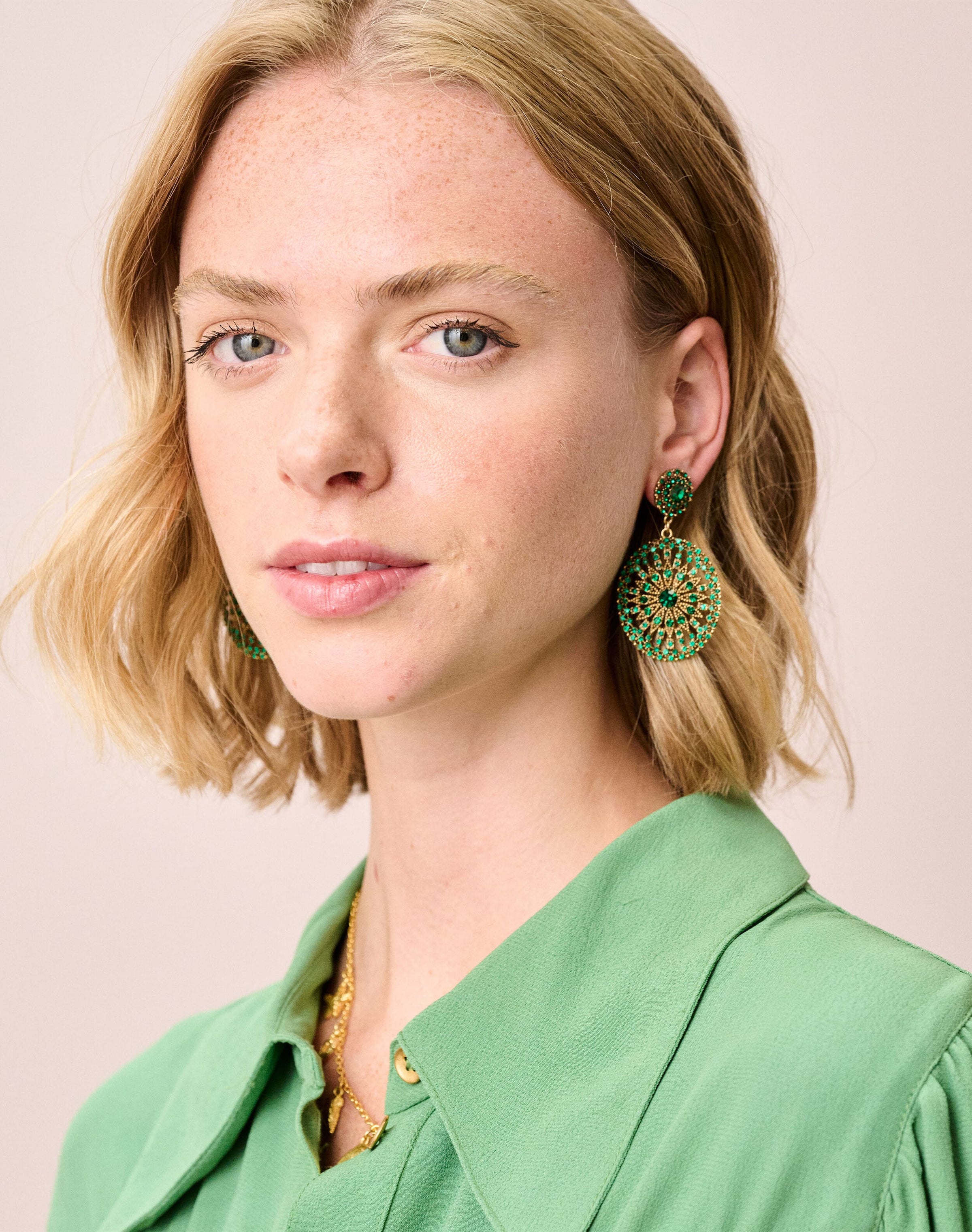 Antique Circle Drop Earrings