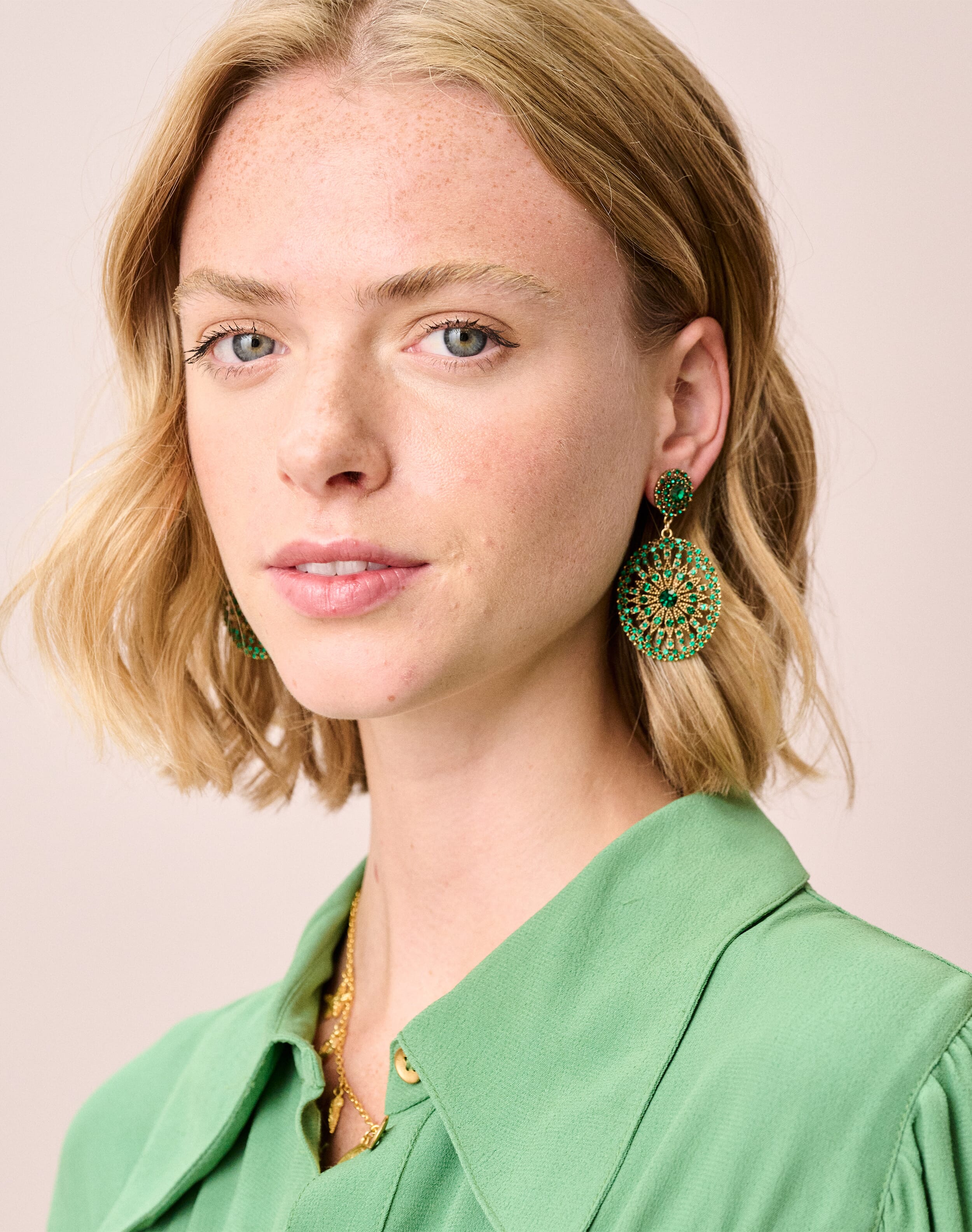 Antique Circle Drop Earrings