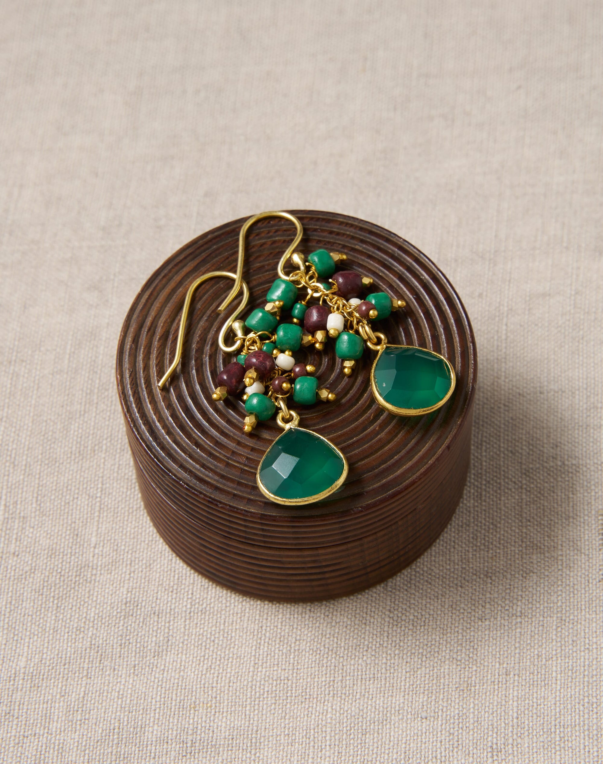 Cluster Beads Agate Pendant Earrings