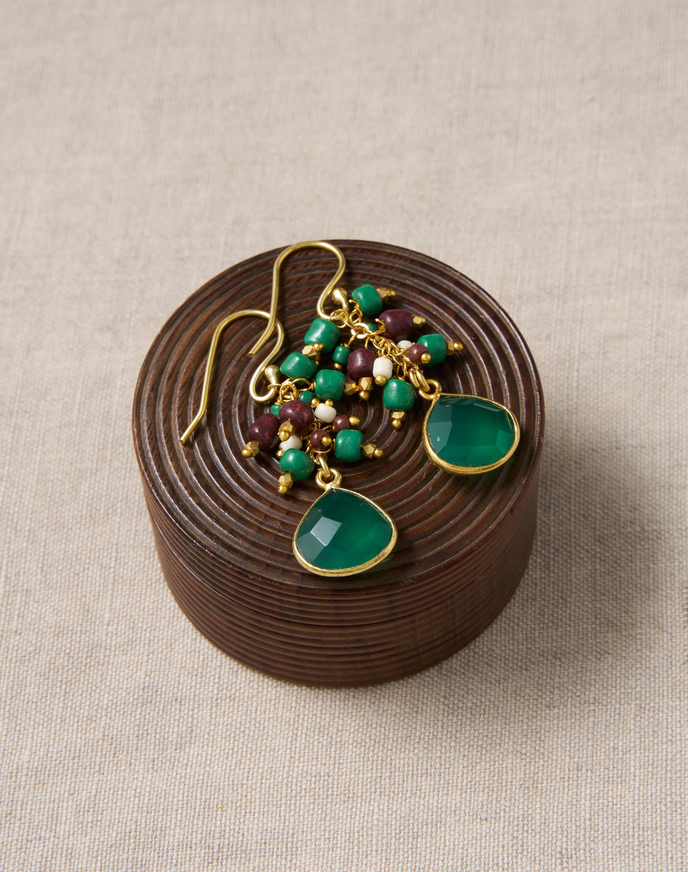 Cluster Beads Agate Pendant Earrings
