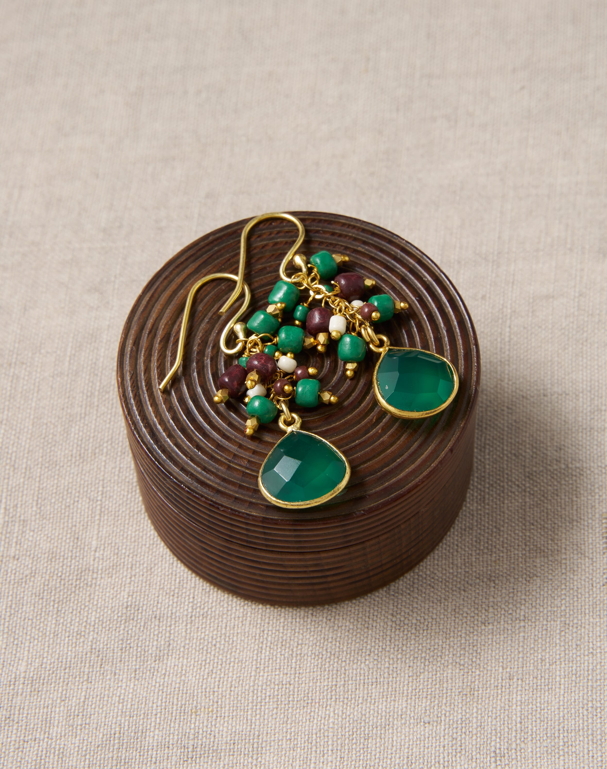 Cluster Beads Agate Pendant Earrings