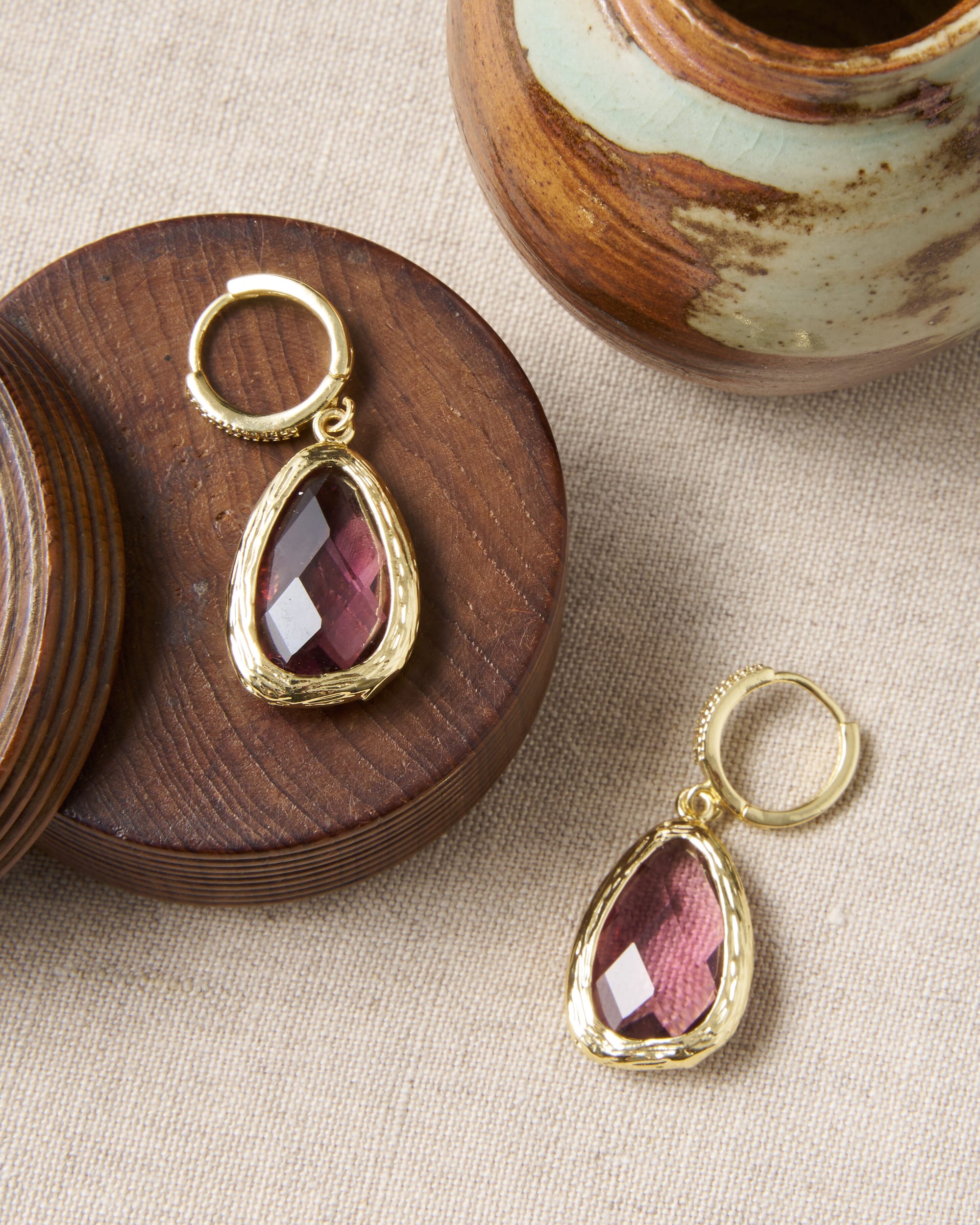Hoop & Teardrop Pendant Earrings