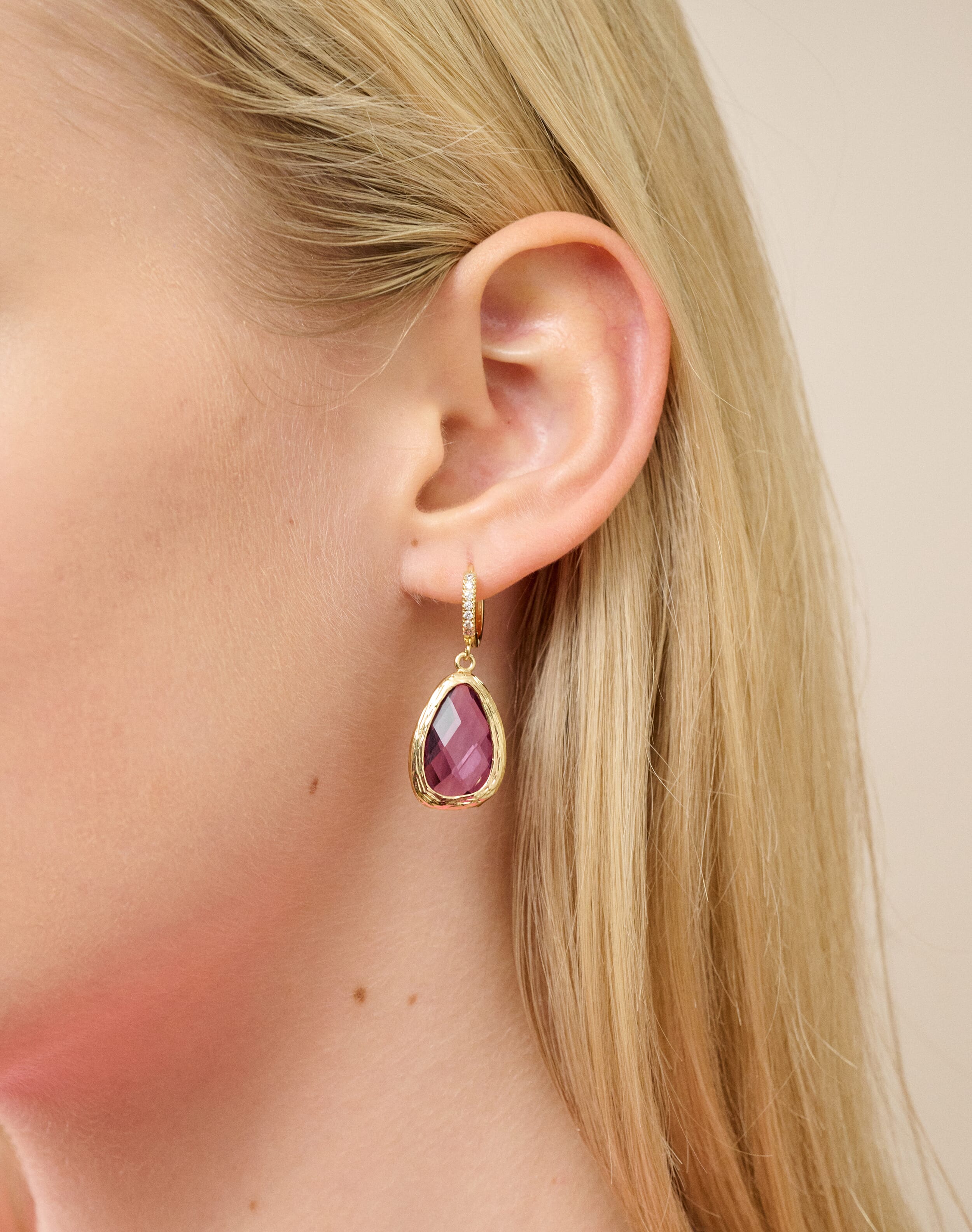 Hoop & Teardrop Pendant Earrings