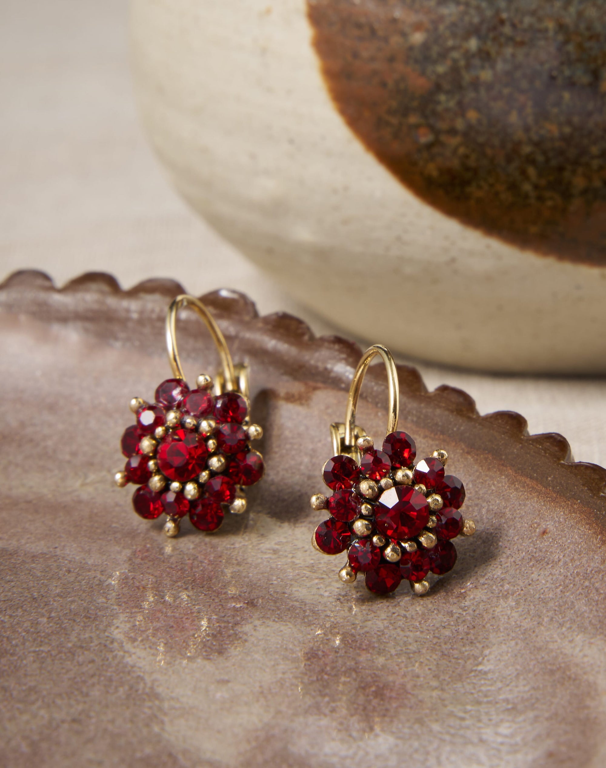 Crystal Flower Drop Earrings