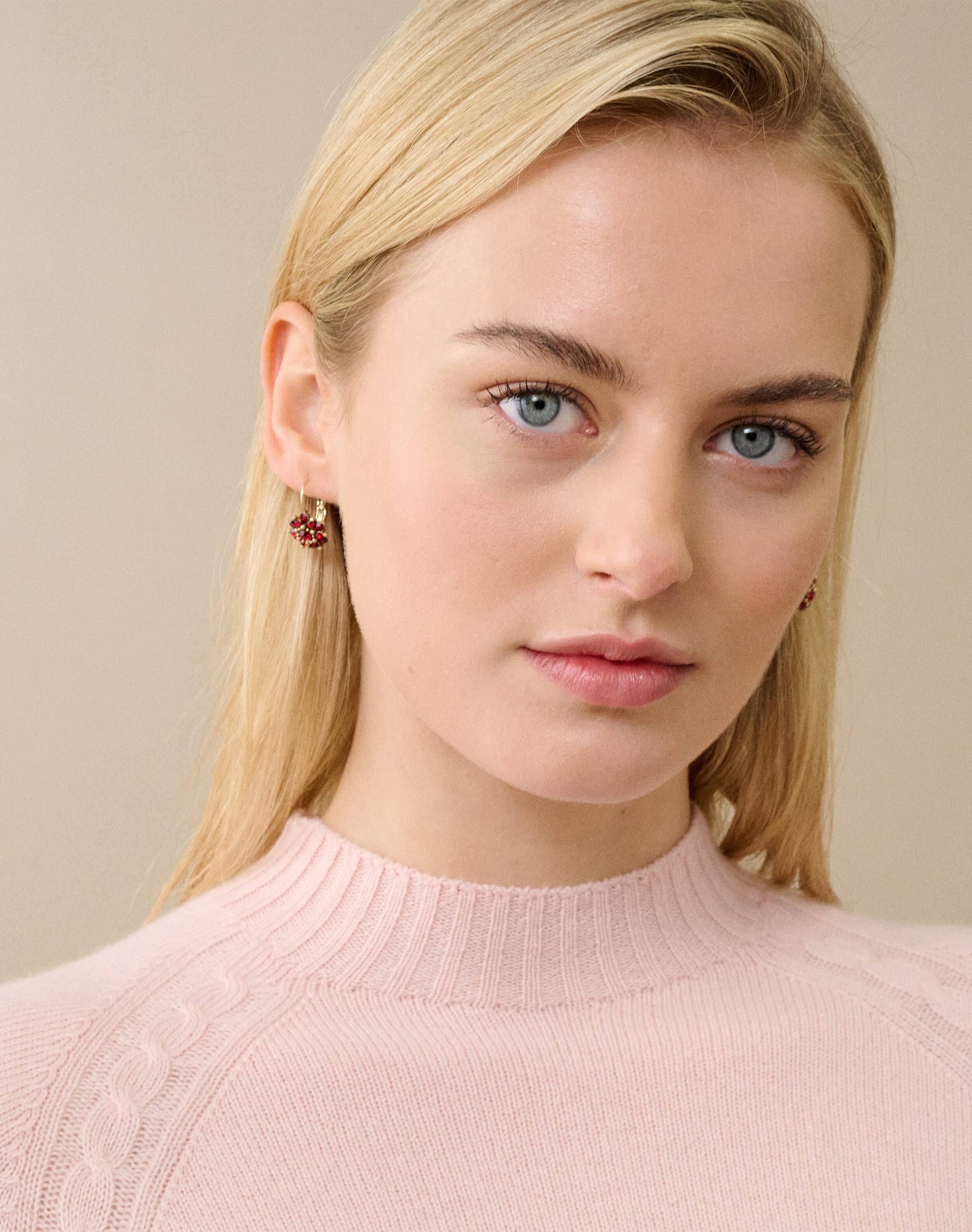 Crystal Flower Drop Earrings