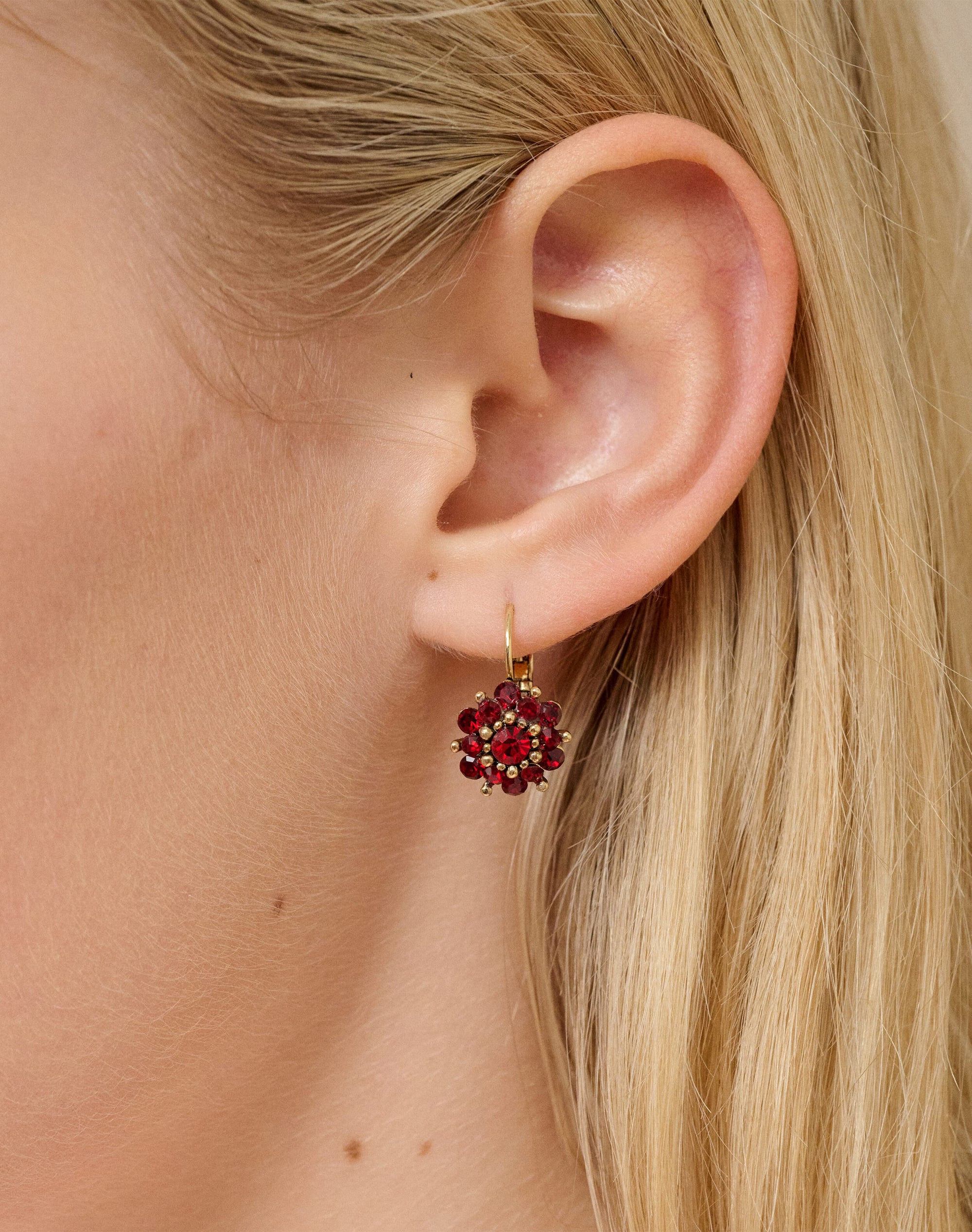 Crystal Flower Drop Earrings