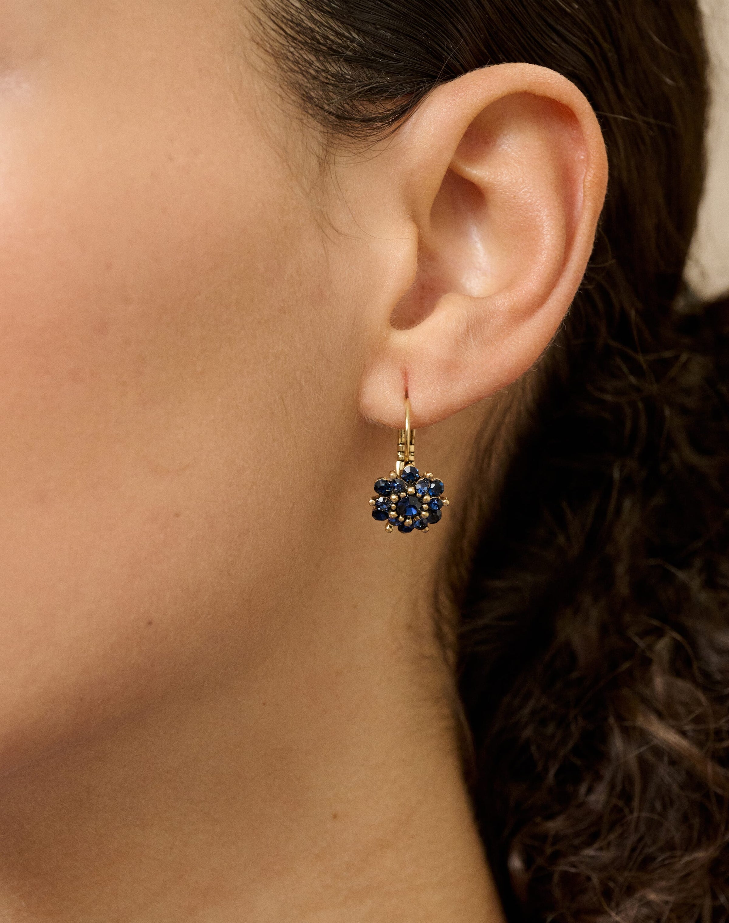 Crystal Flower Drop Earrings