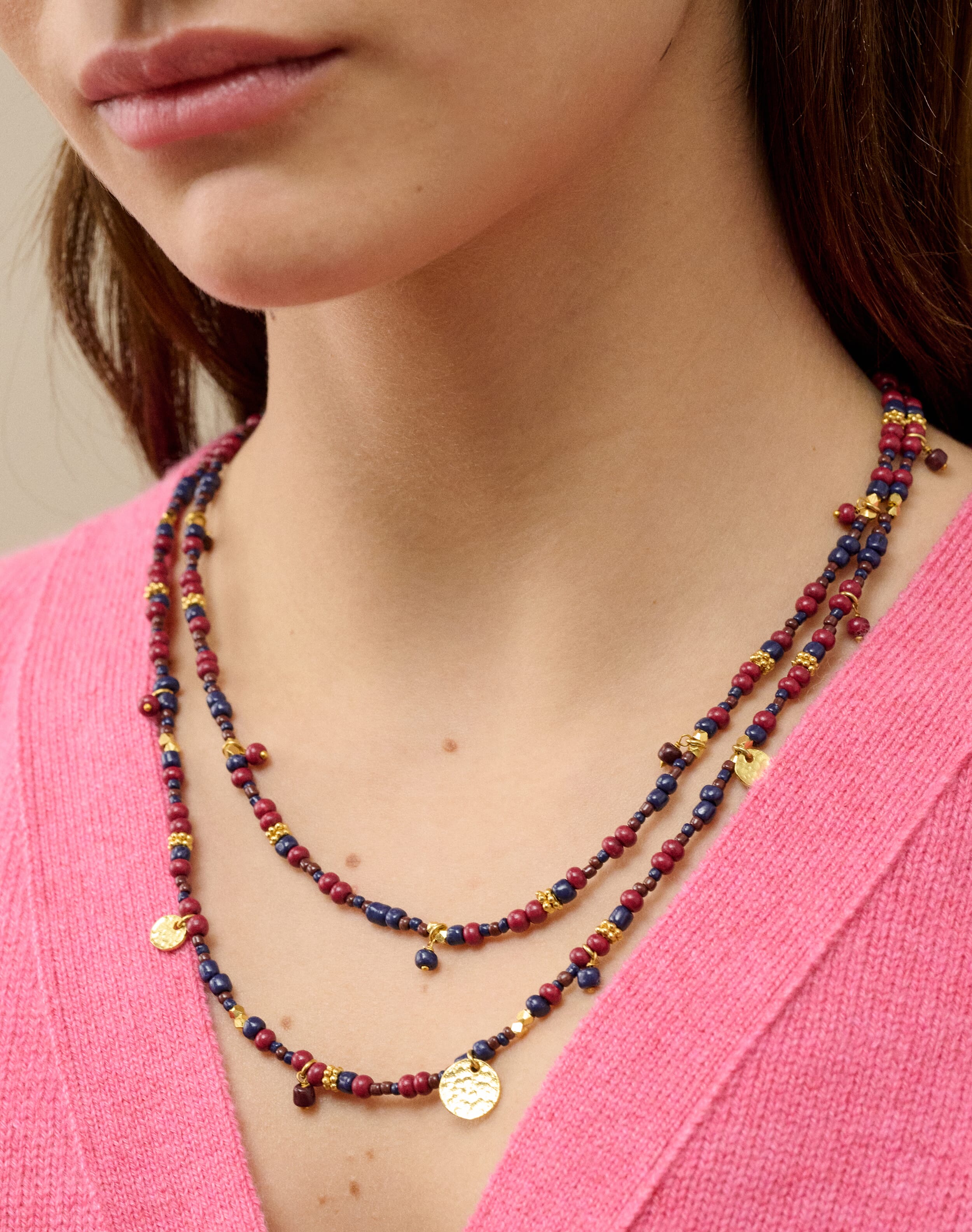Double Strand Beaded Necklace