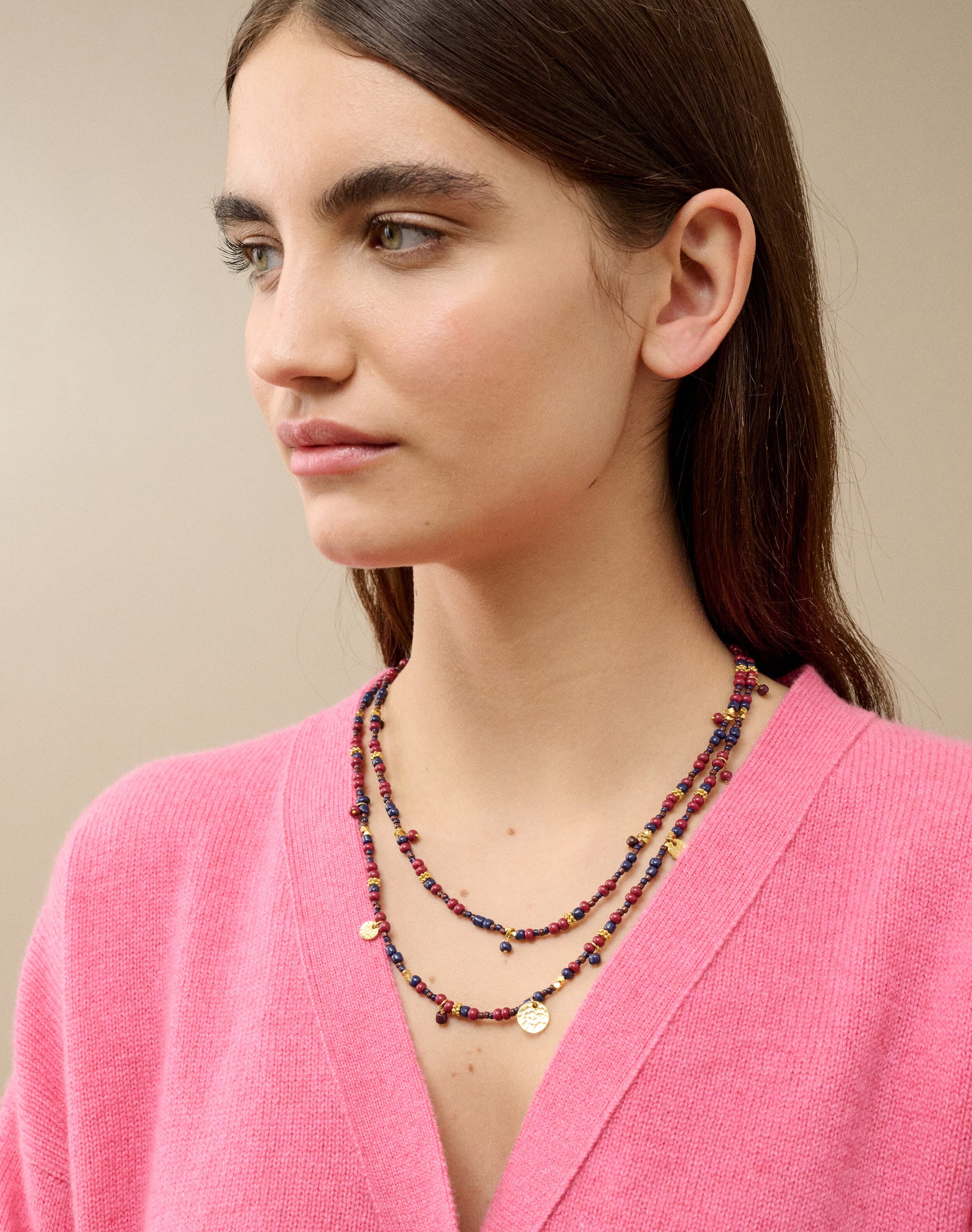 Double Strand Beaded Necklace
