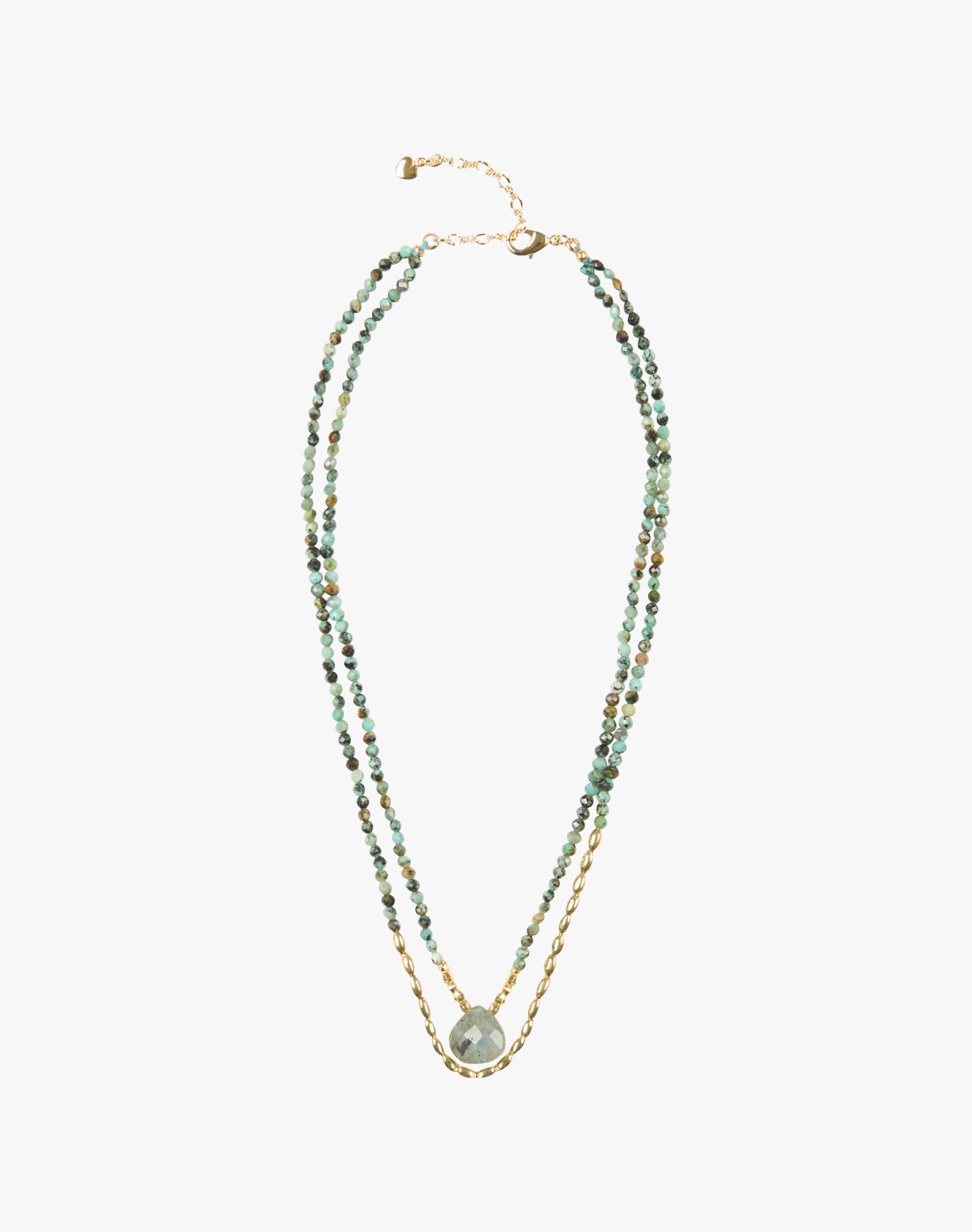 Double Strand Beaded Pendant Necklace
