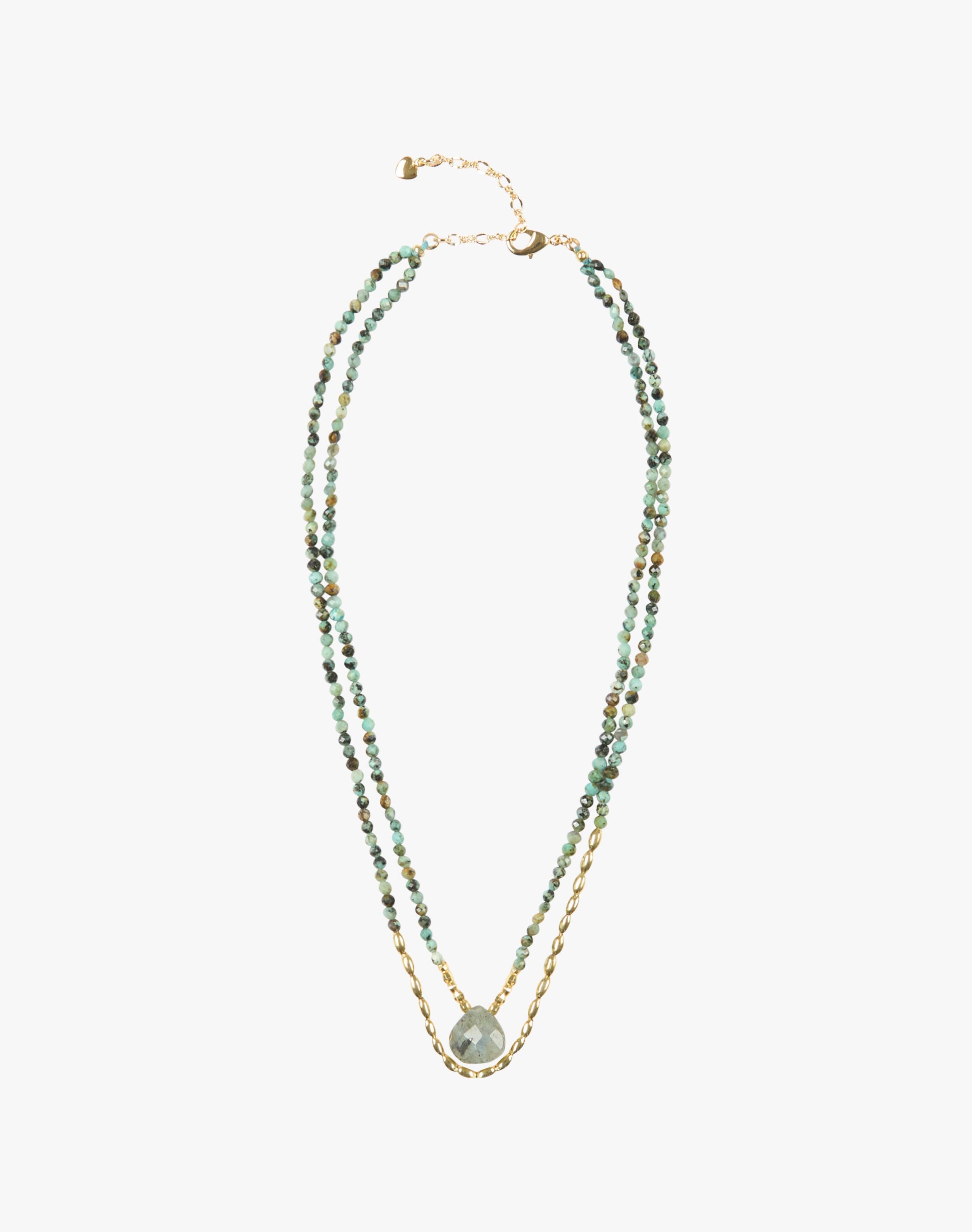 Double Strand Beaded Pendant Necklace