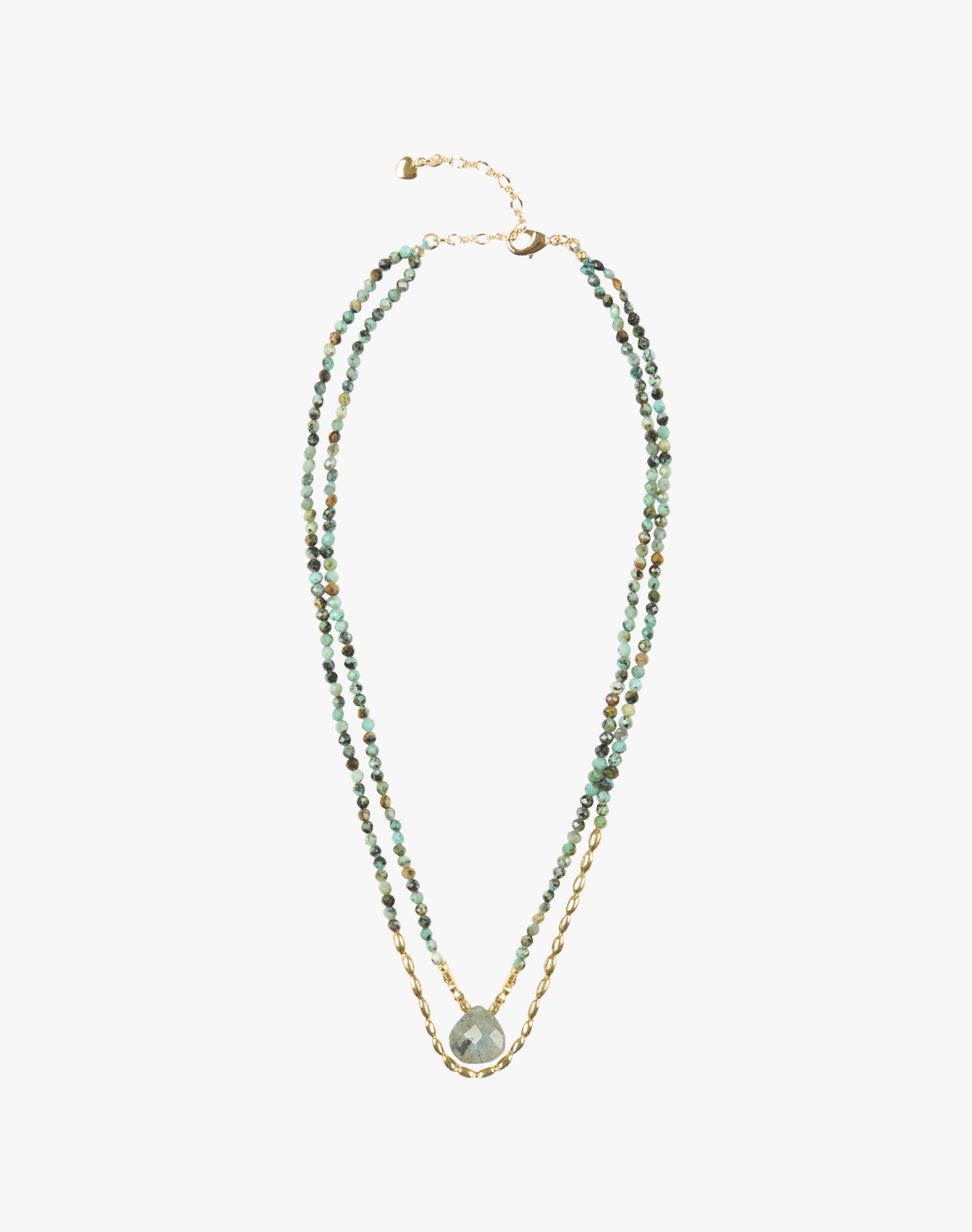 Double Strand Beaded Pendant Necklace