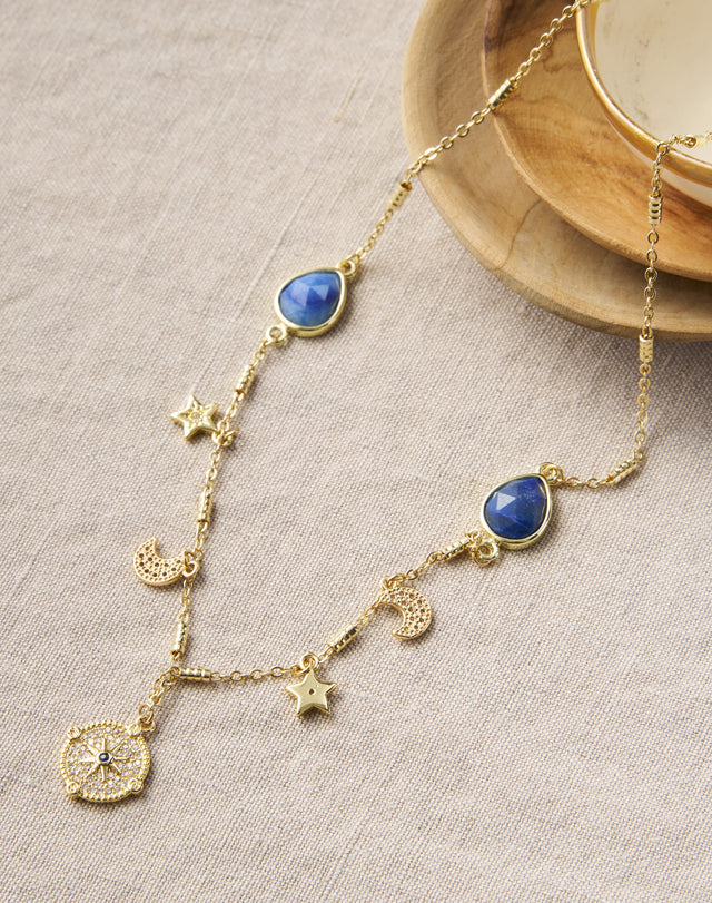 Agate & Crystal Charm Necklace