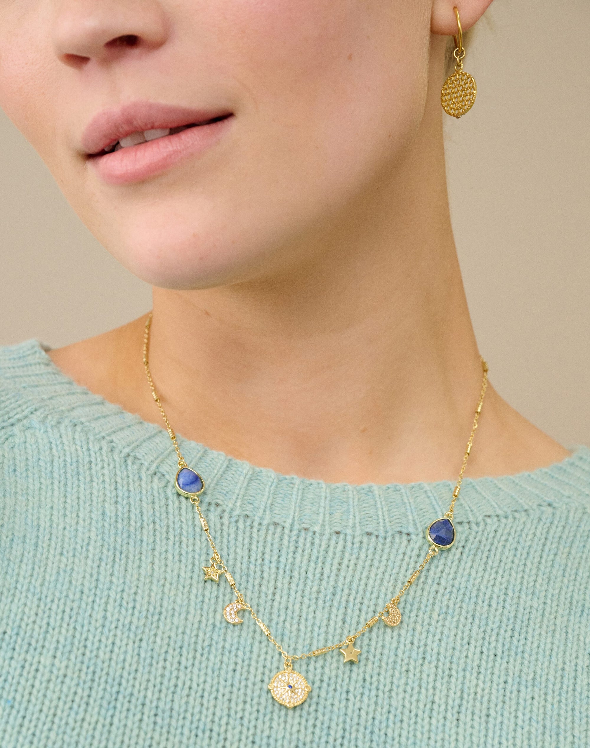 Agate & Crystal Charm Necklace