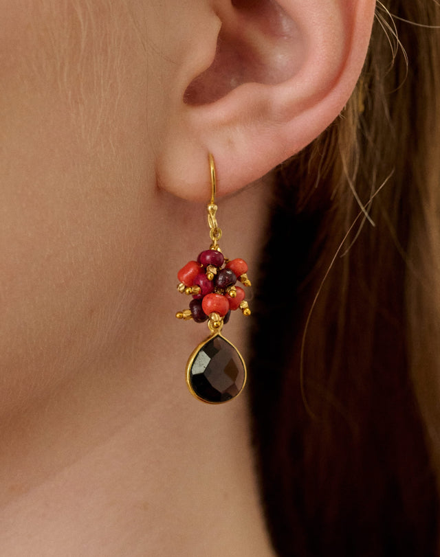 Cluster Beads Pendant Earrings