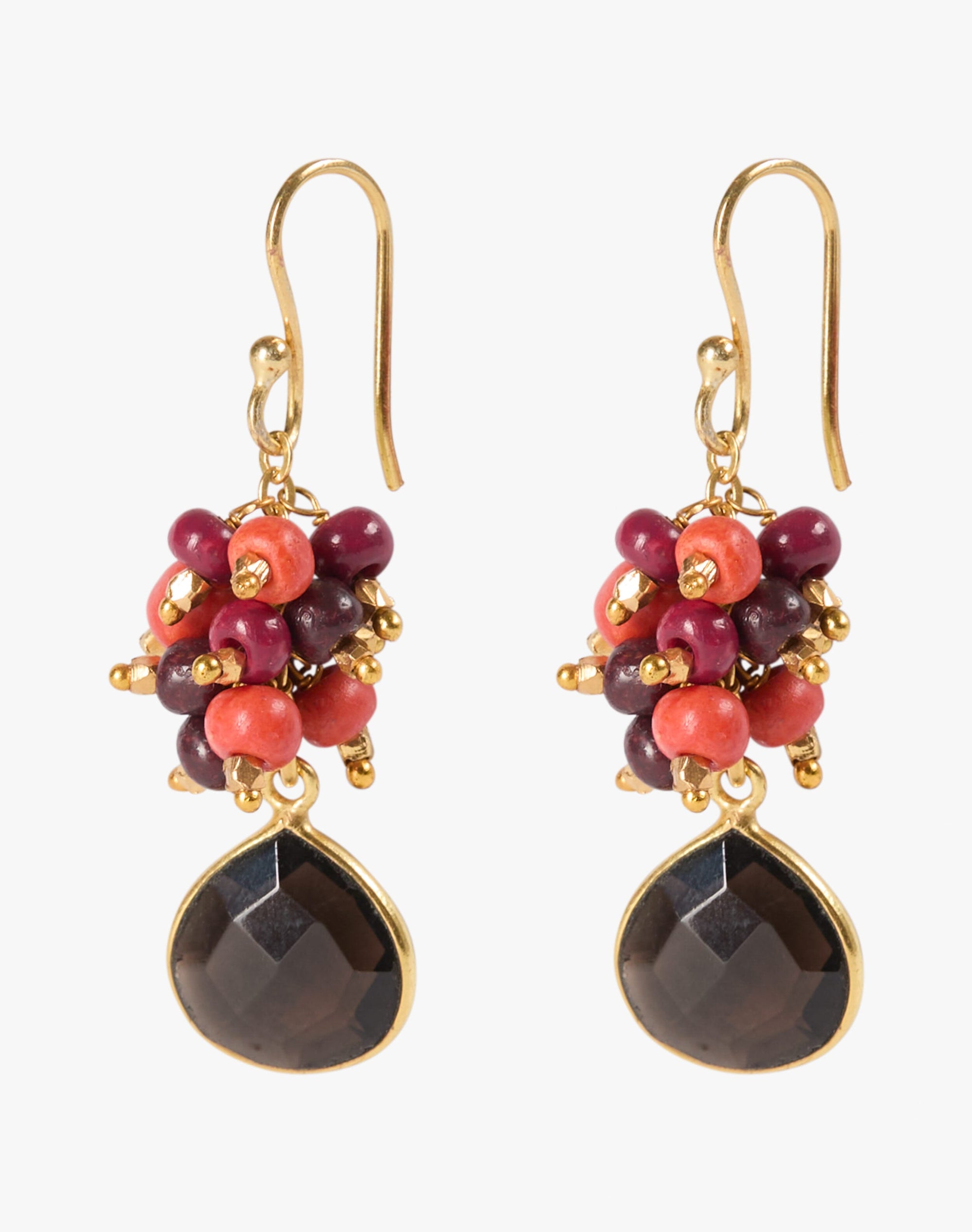 Cluster Beads Pendant Earrings