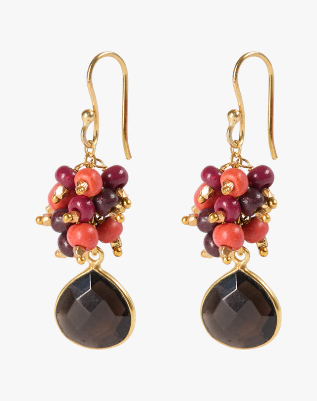 Cluster Beads Pendant Earrings