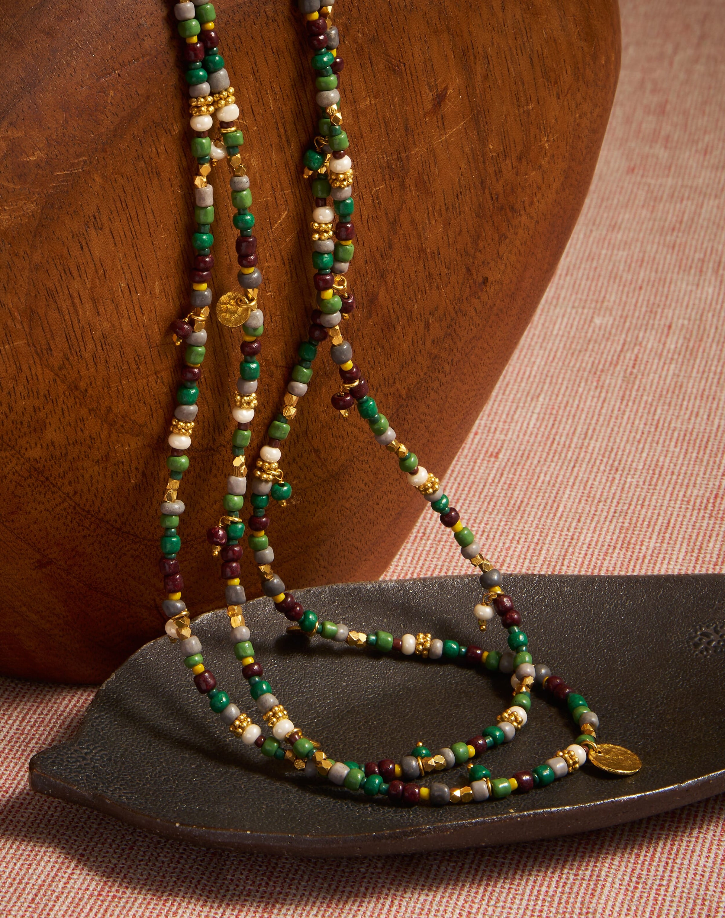 Double Strand Beaded Necklace