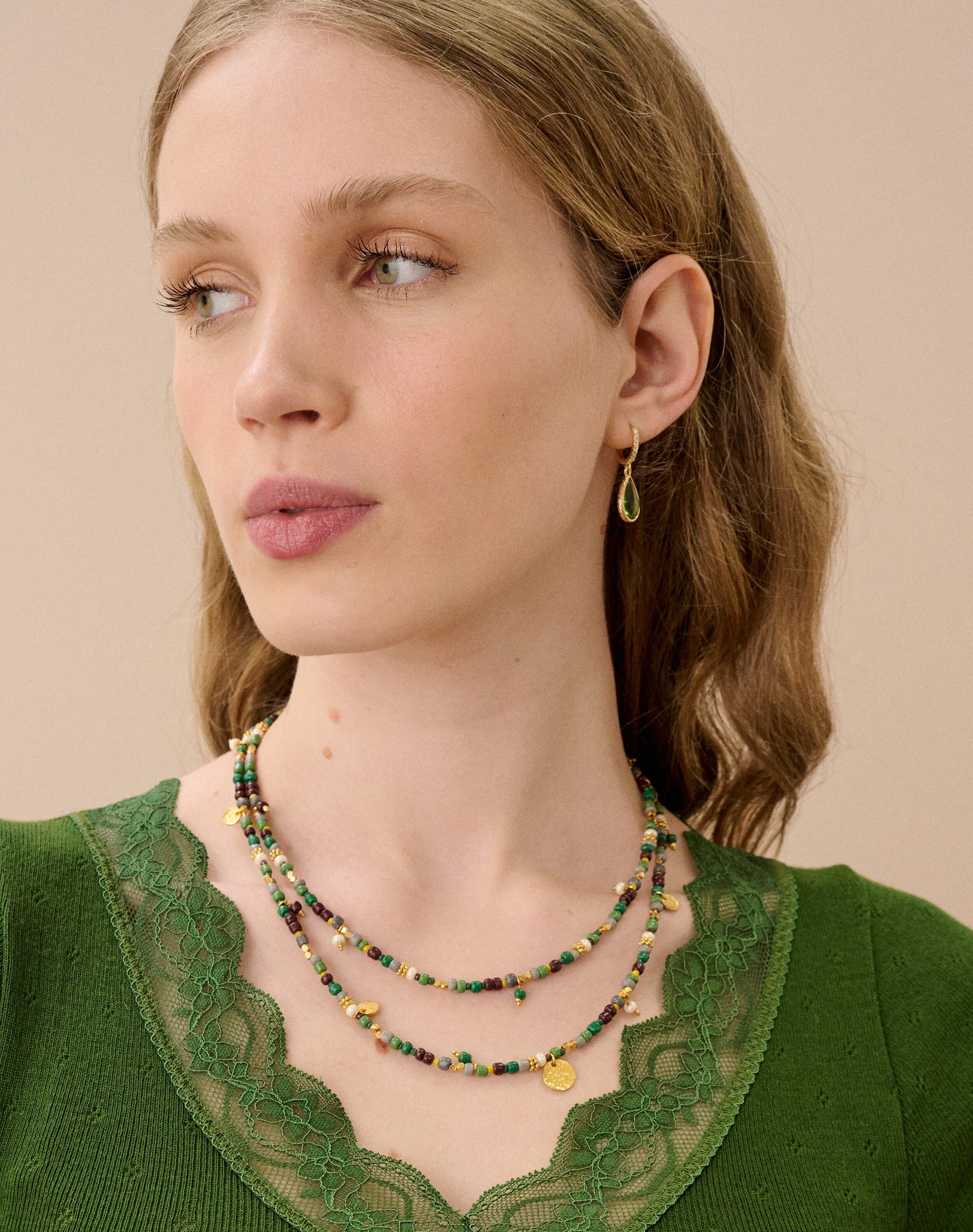 Double Strand Beaded Necklace