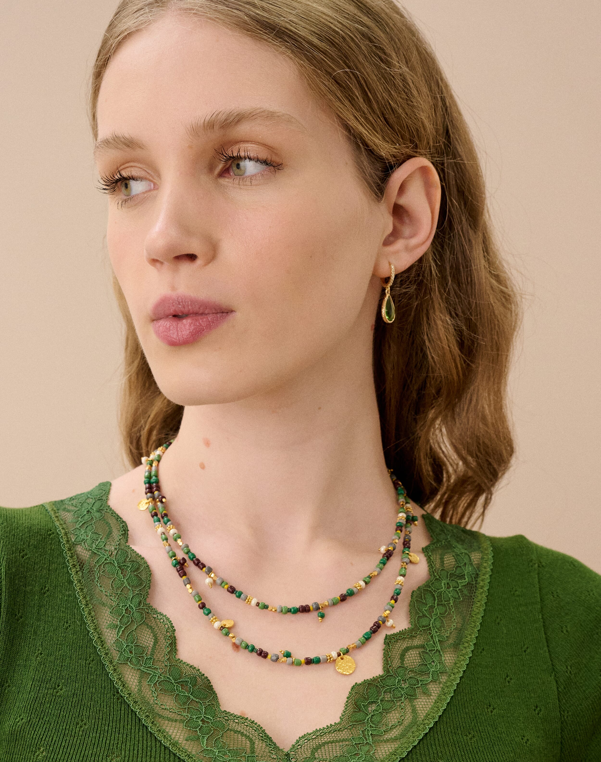 Double Strand Beaded Necklace