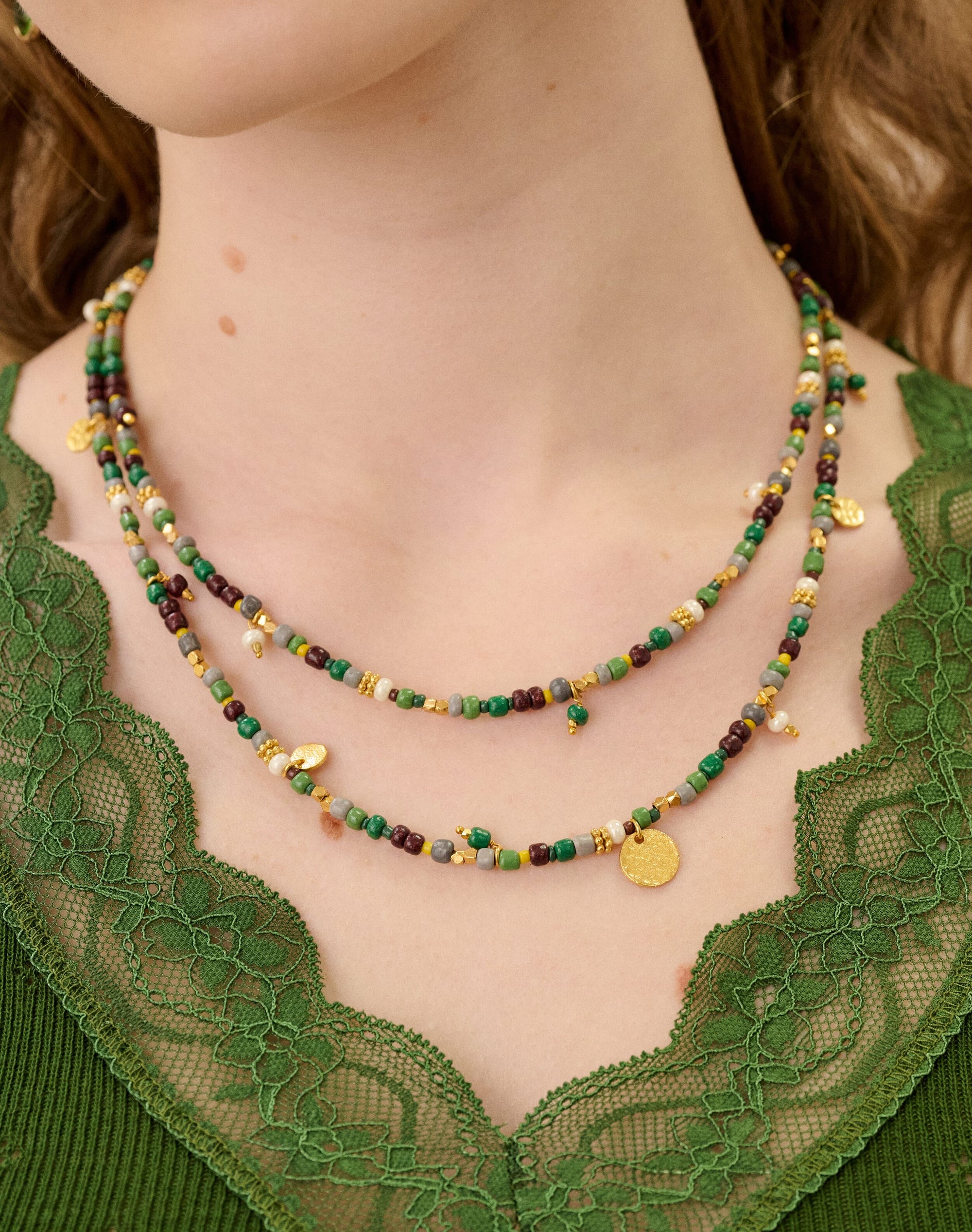 Double Strand Beaded Necklace