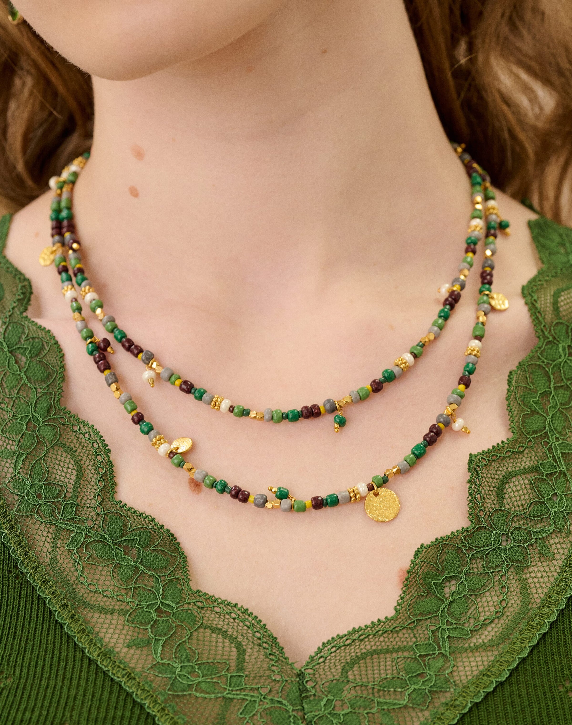 Double Strand Beaded Necklace