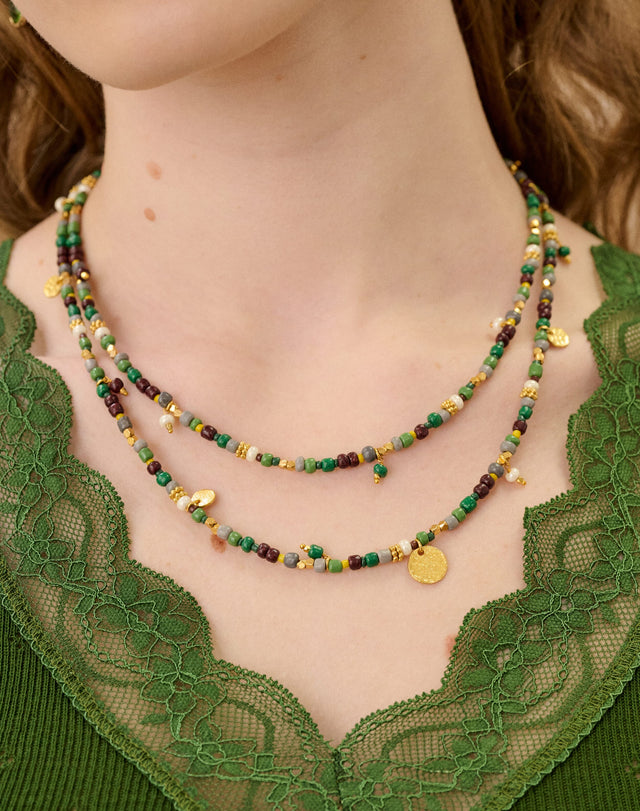Double Strand Beaded Necklace