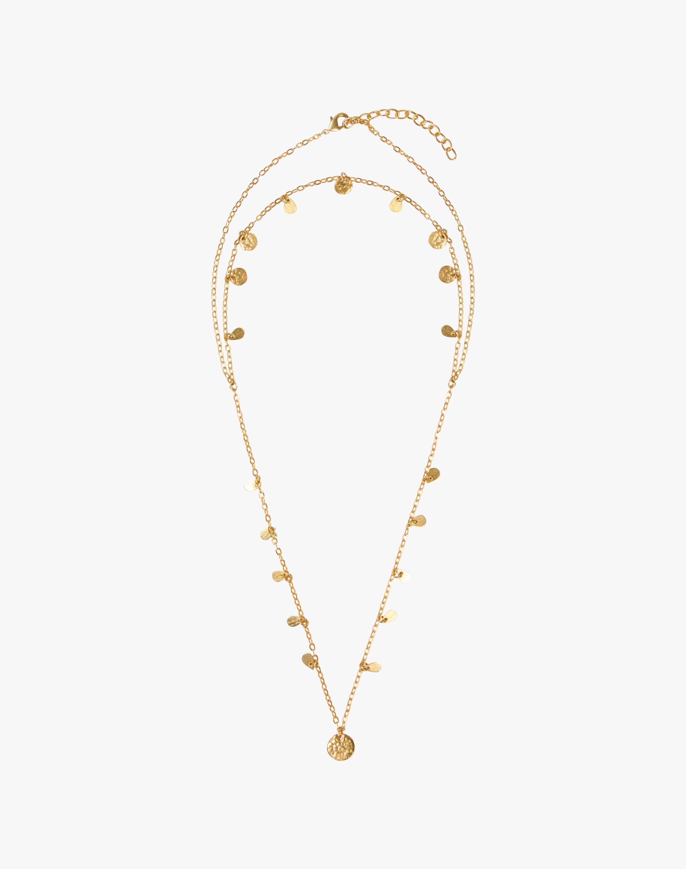 Hammered Disc Tiered Necklace