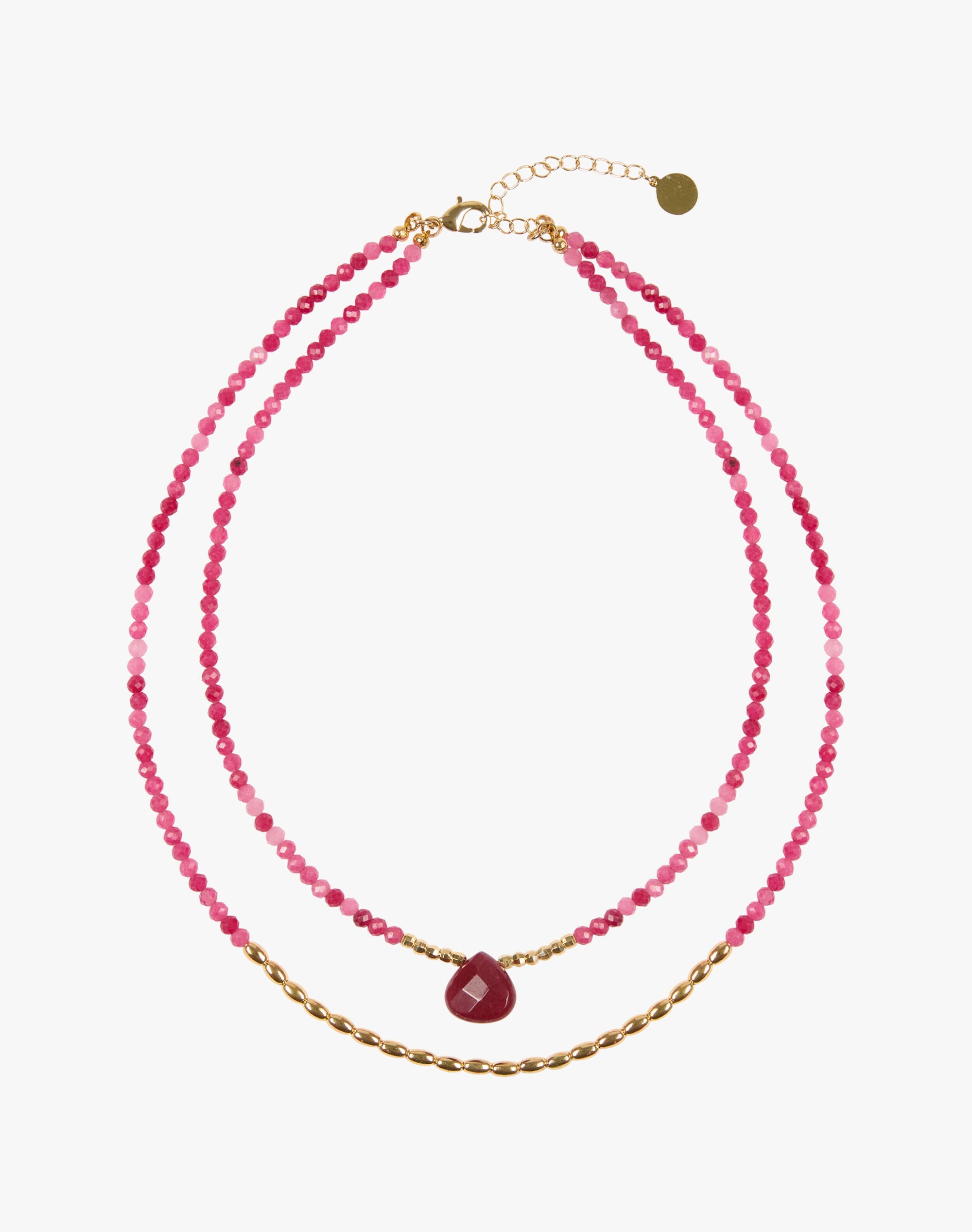 Double Strand Beaded Pendant Necklace