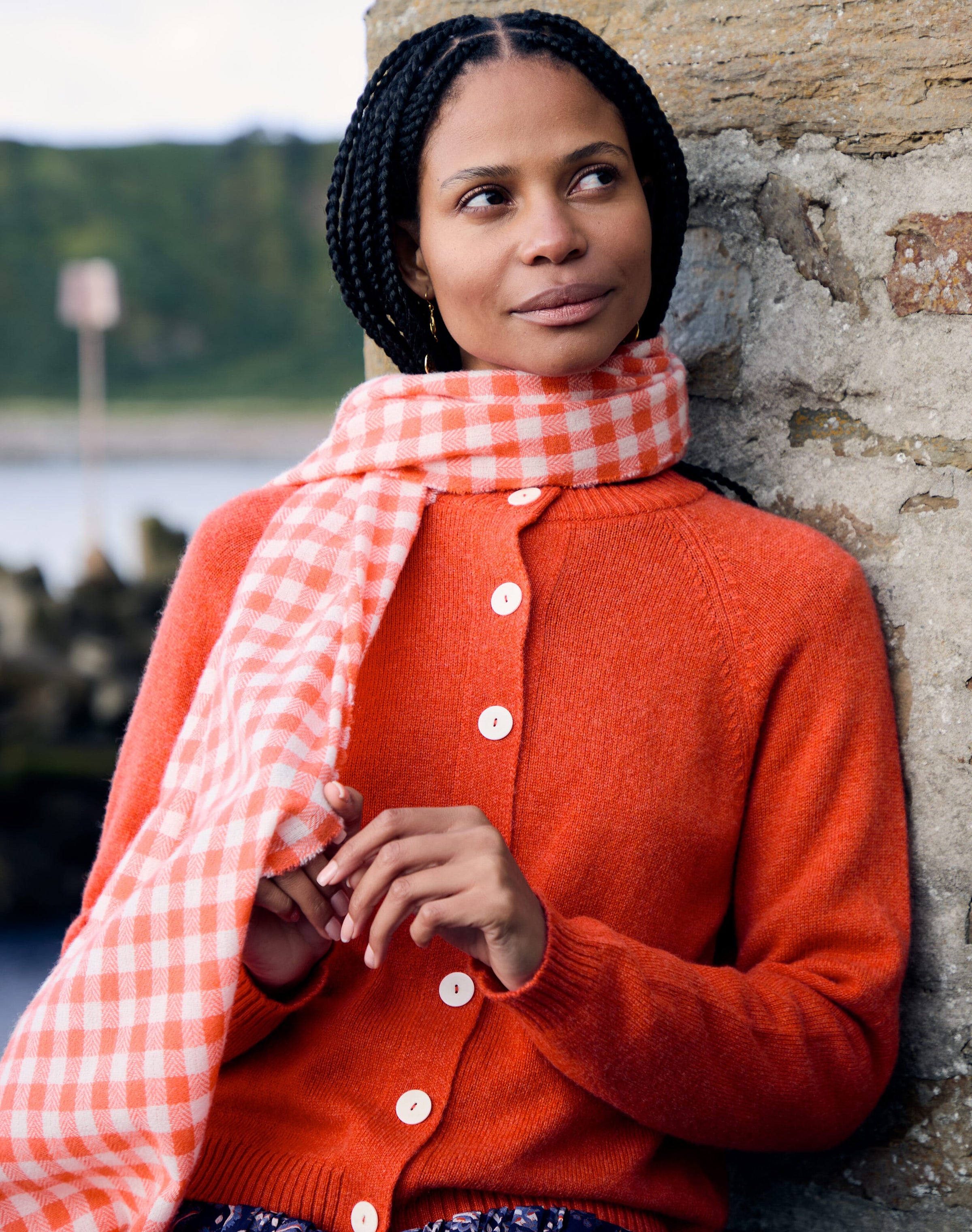 Cashmere Gingham Stole