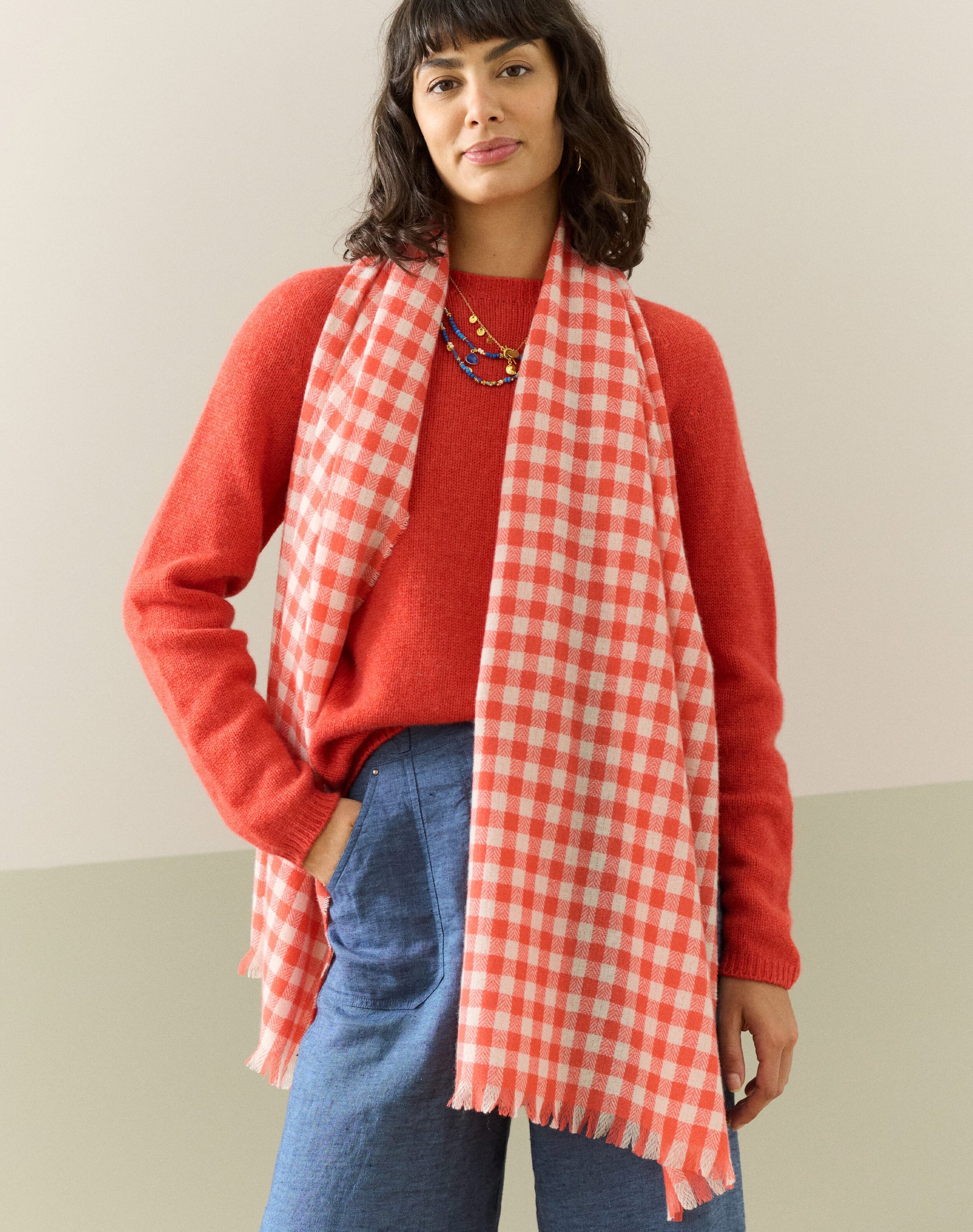 Cashmere Gingham Stole