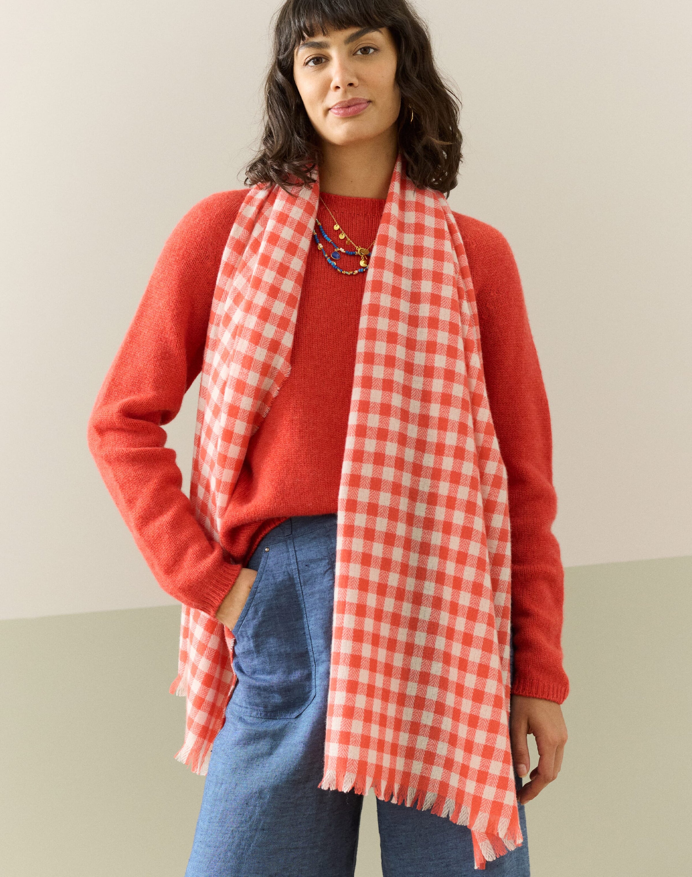 Cashmere Gingham Stole